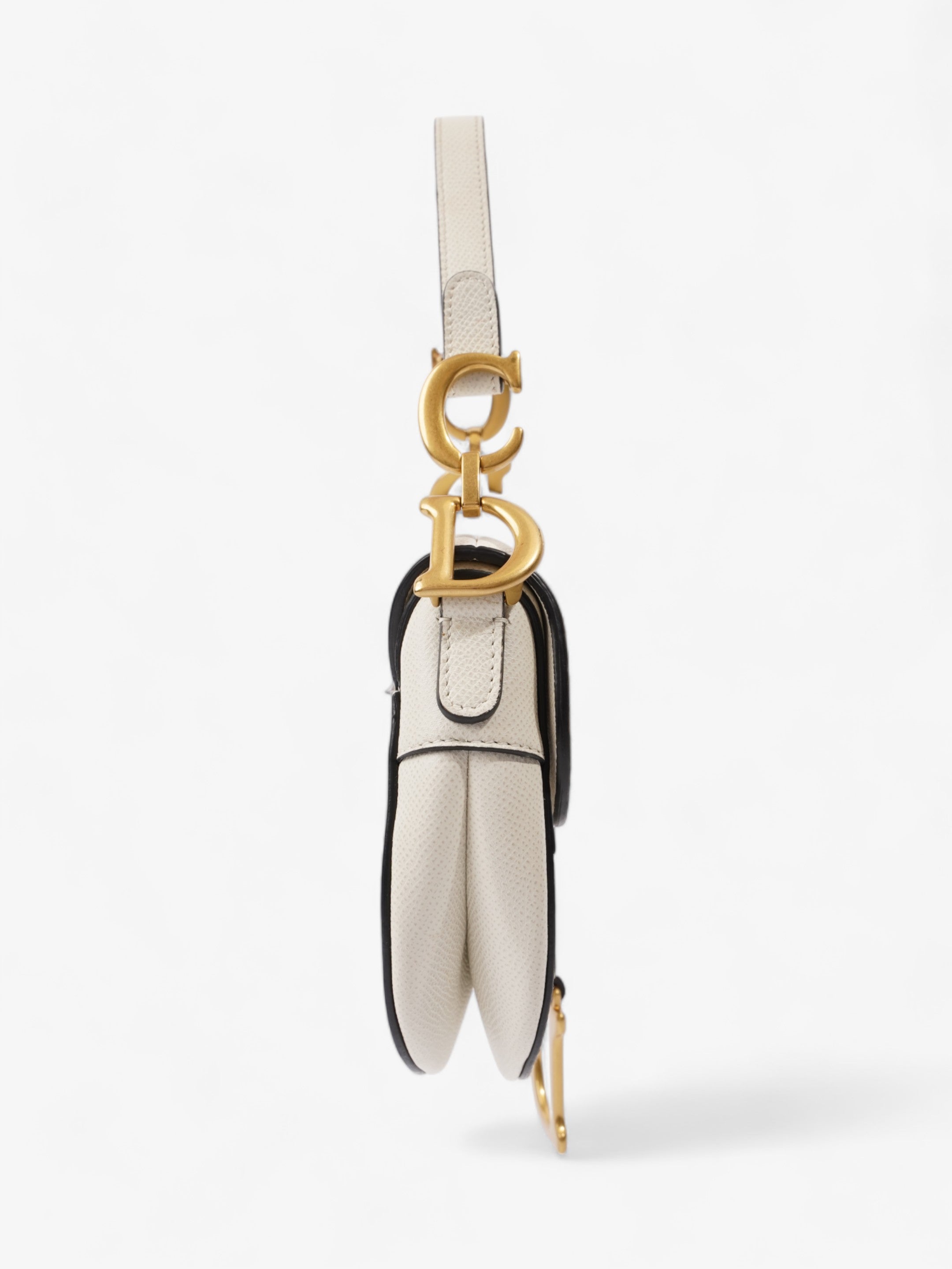Christian Dior Saddle Bag White Calfskin Leather Mini