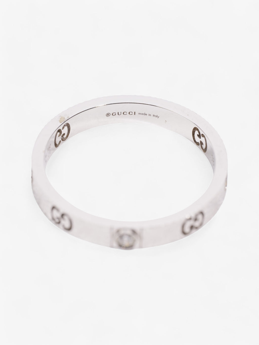 Gucci GG Cut Out Diamond Ring White Gold White Gold 18 (Circumference - 58mm)