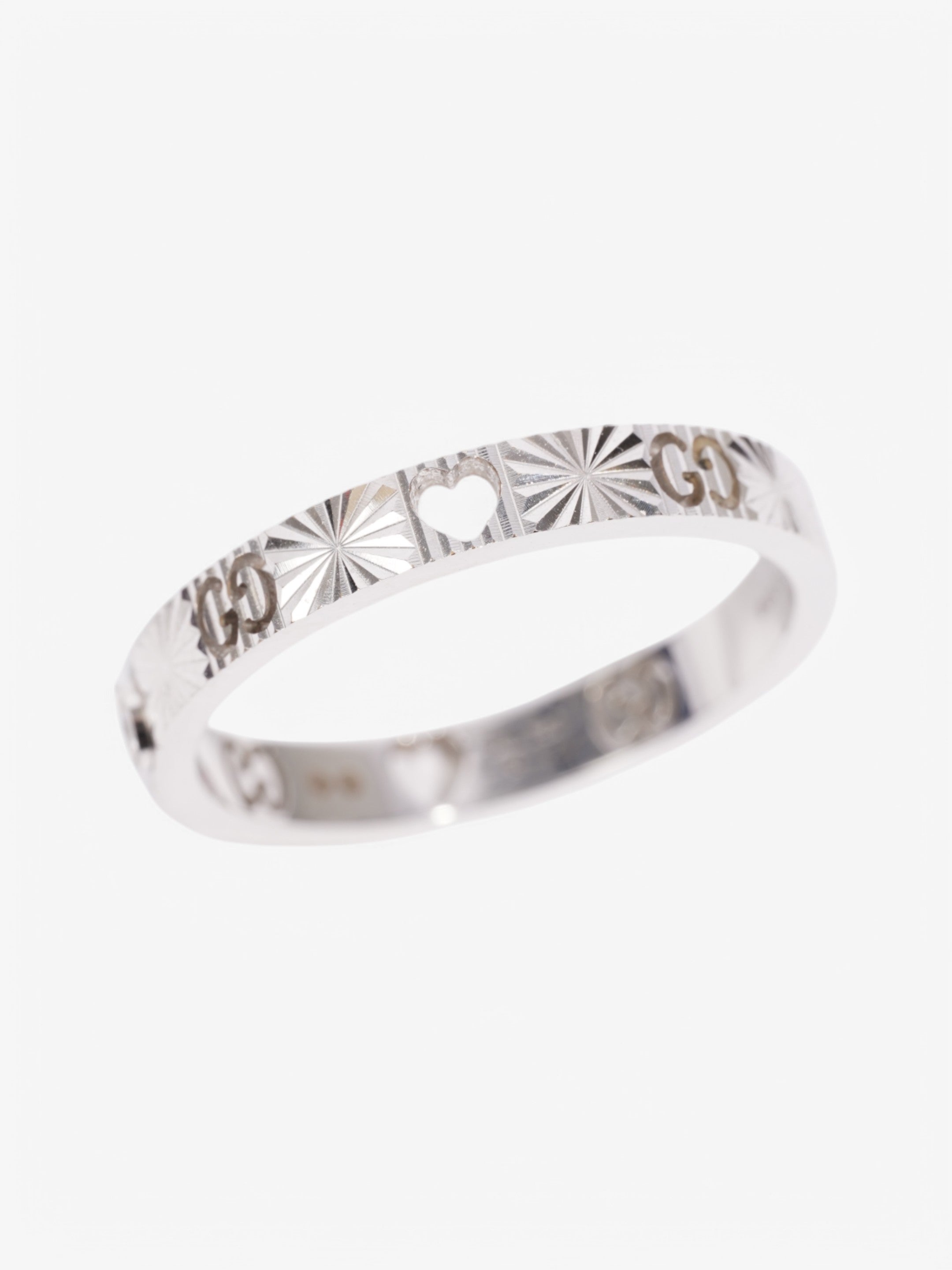 Gucci GG Cut Out Diamond Ring White Gold White Gold 18 (Circumference - 58mm)