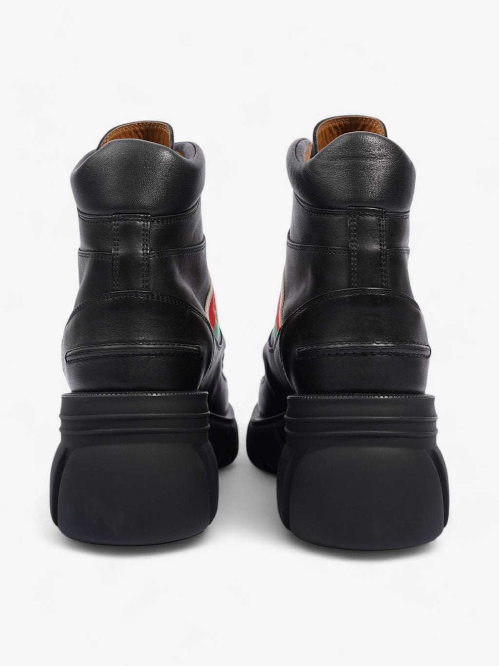 Gucci Interlocking GG Ankle Boots 65 Black / Red / Green Leather EU 42 UK 9