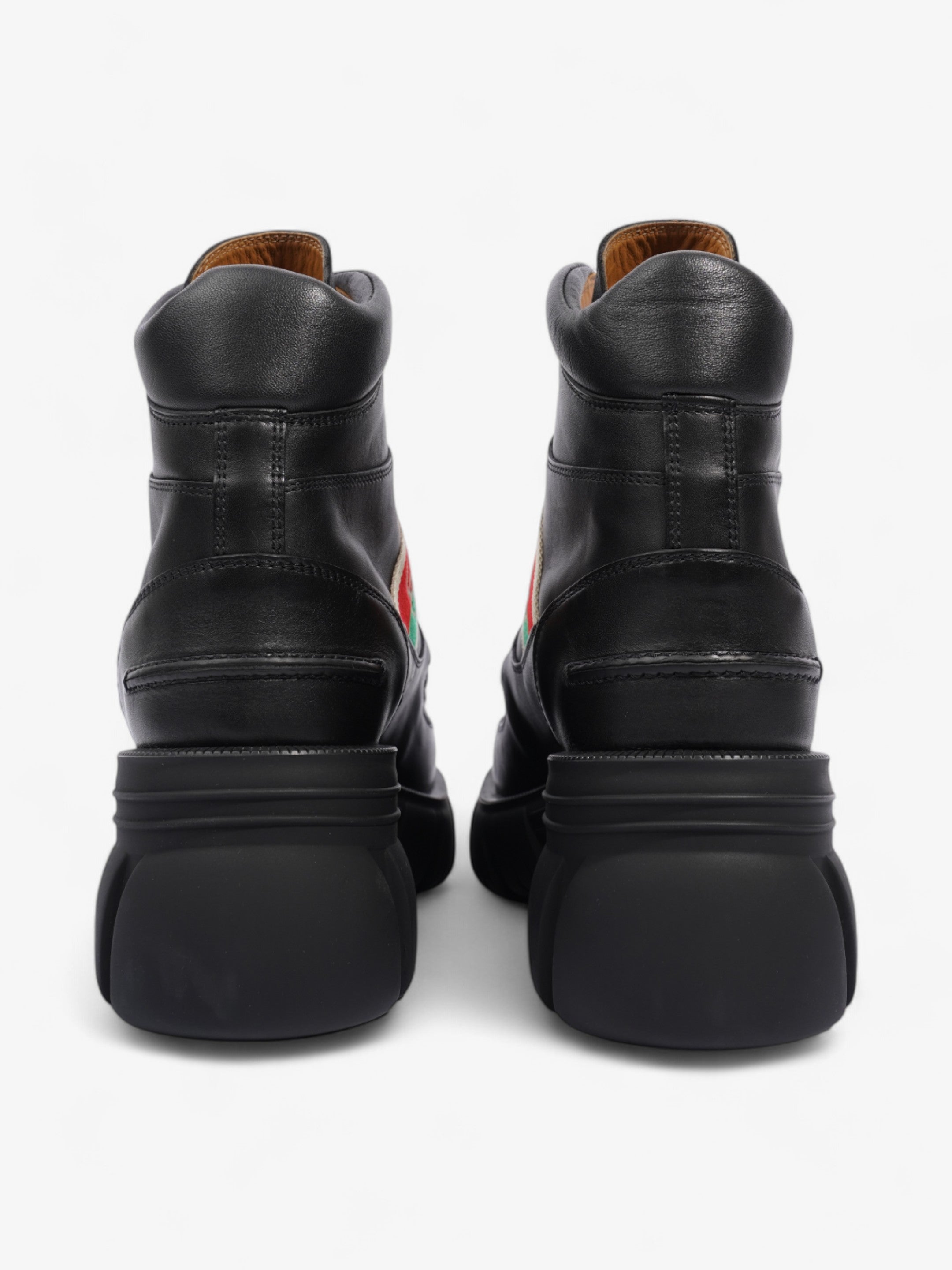 Gucci Interlocking GG Ankle Boots 65 Black / Red / Green Leather EU 42 UK 9