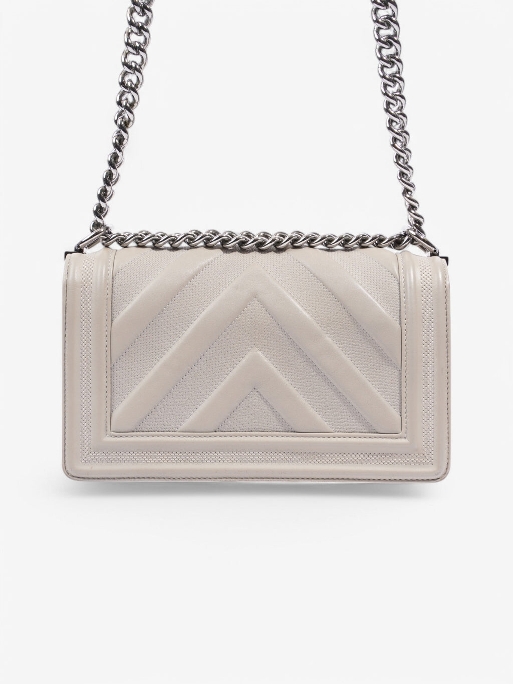 Chanel Boy Bag Grey Lambskin Leather Medium