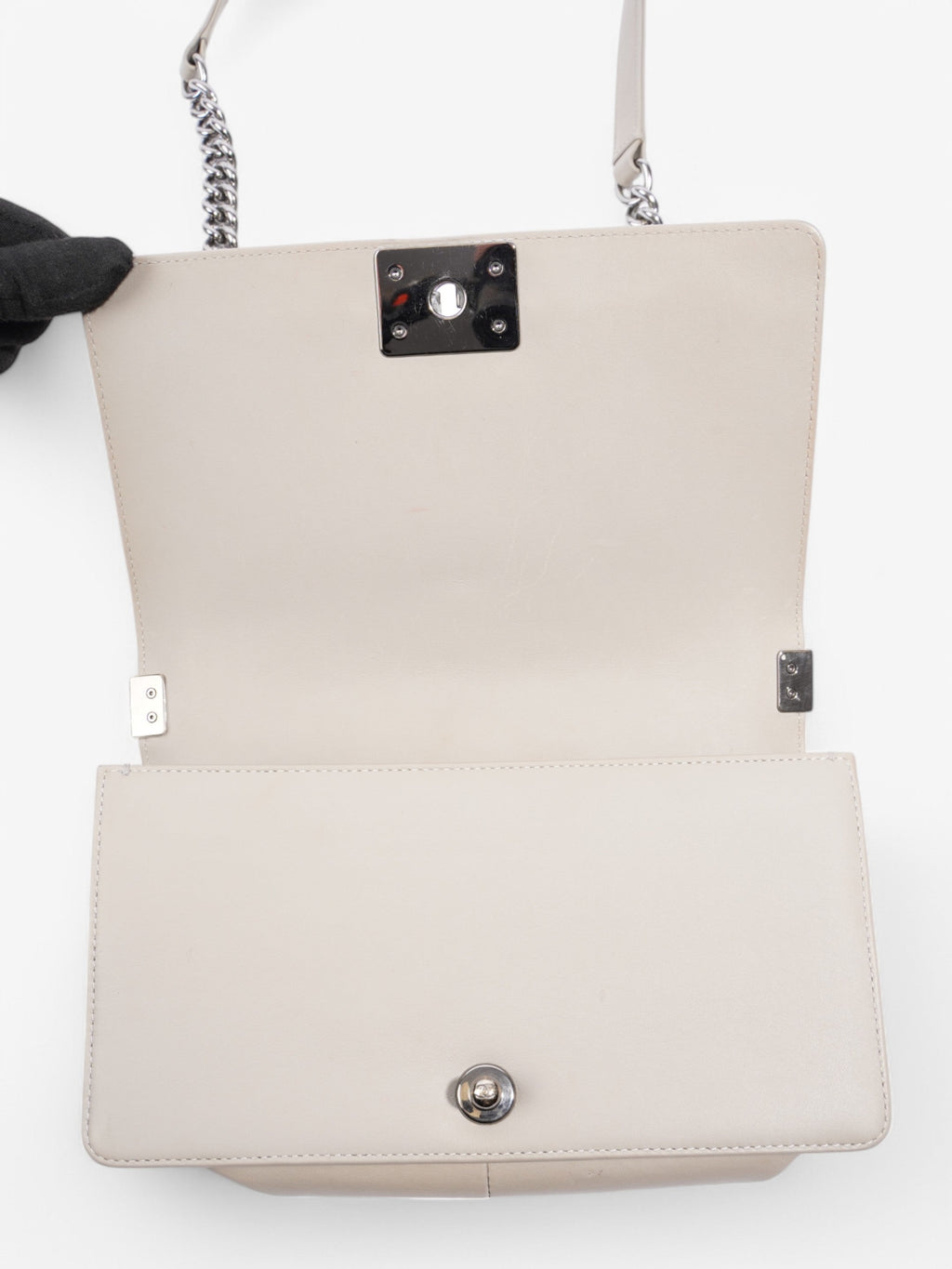 Chanel Boy Bag Grey Lambskin Leather Medium