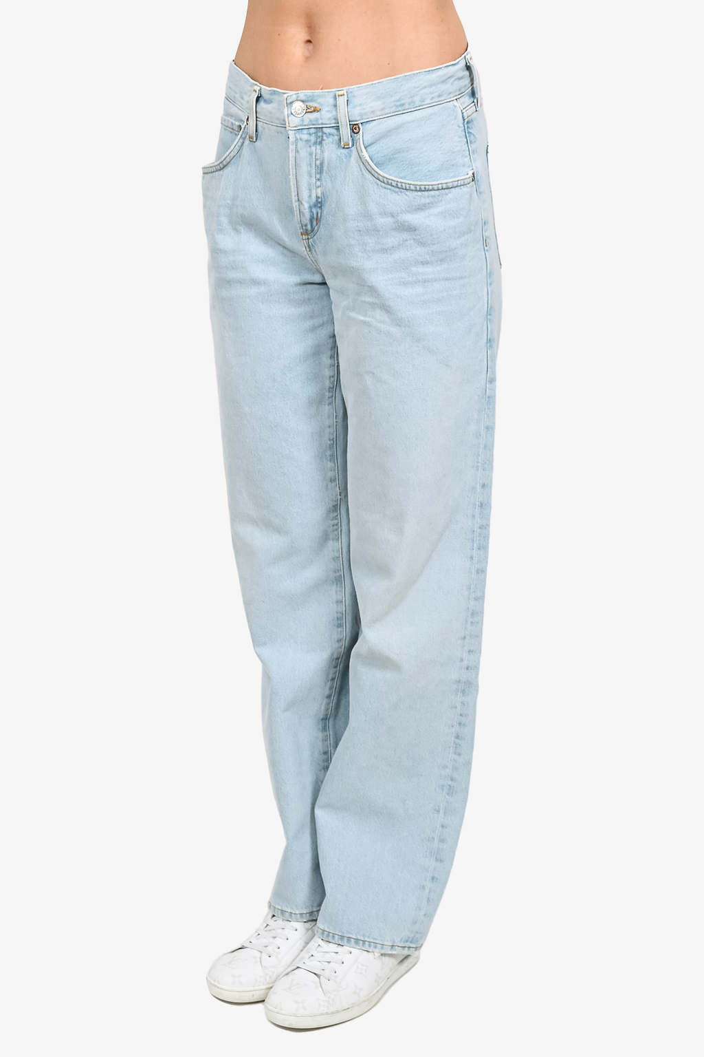Agolde Light Wash Denim Wide Leg 'Fusion' Jeans Size 25