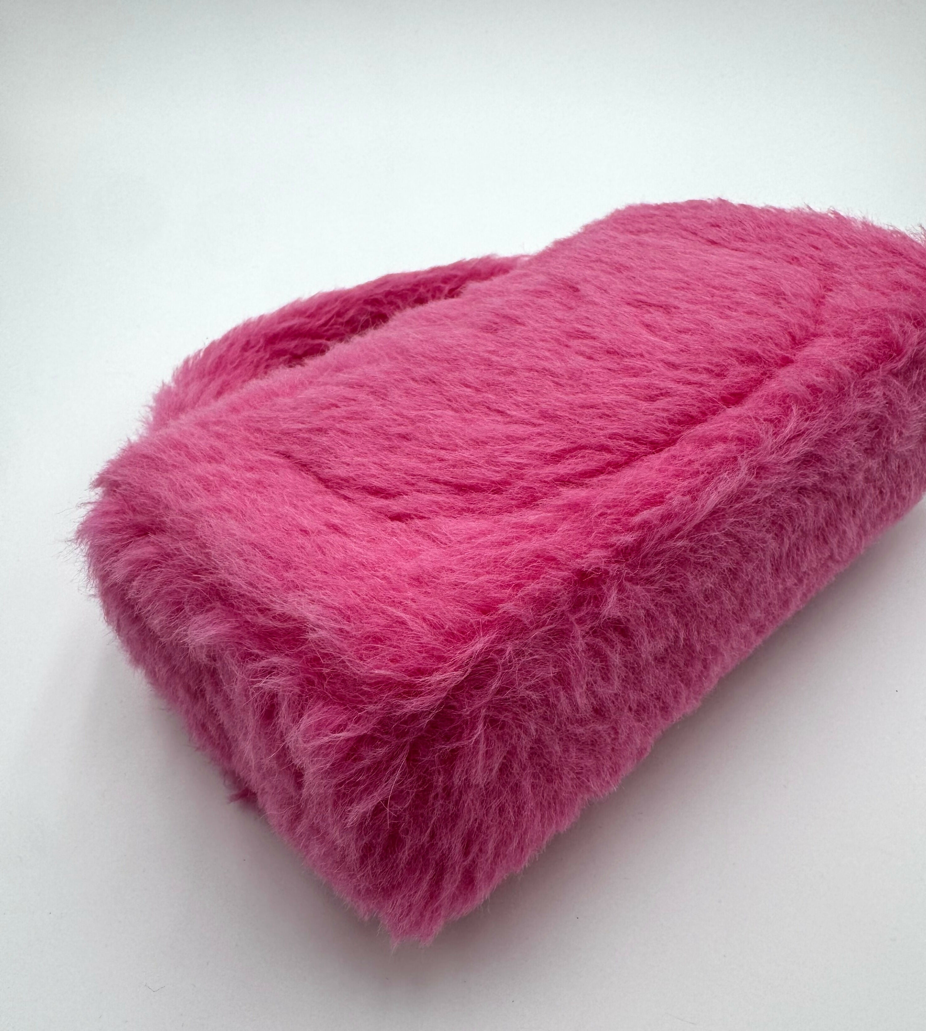 Chanel 1994 Vintage Faux Fur Kelly Top Handle in Barbie Pink