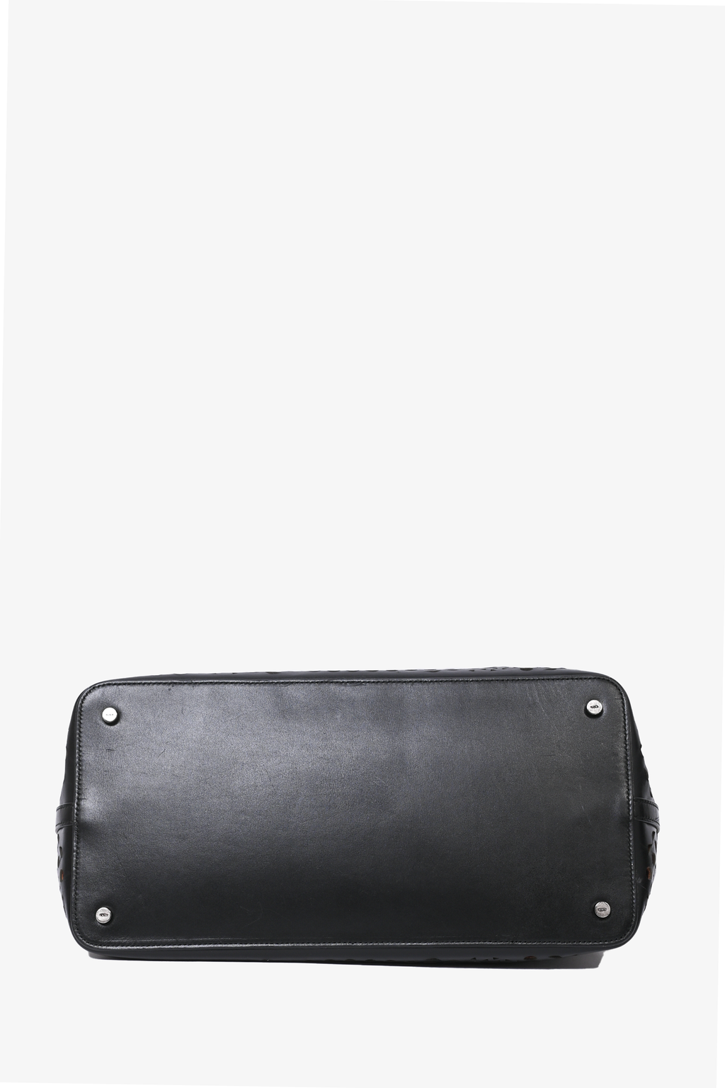 Alaïa Paris Black Leather Laser Cut Tote with Pouch