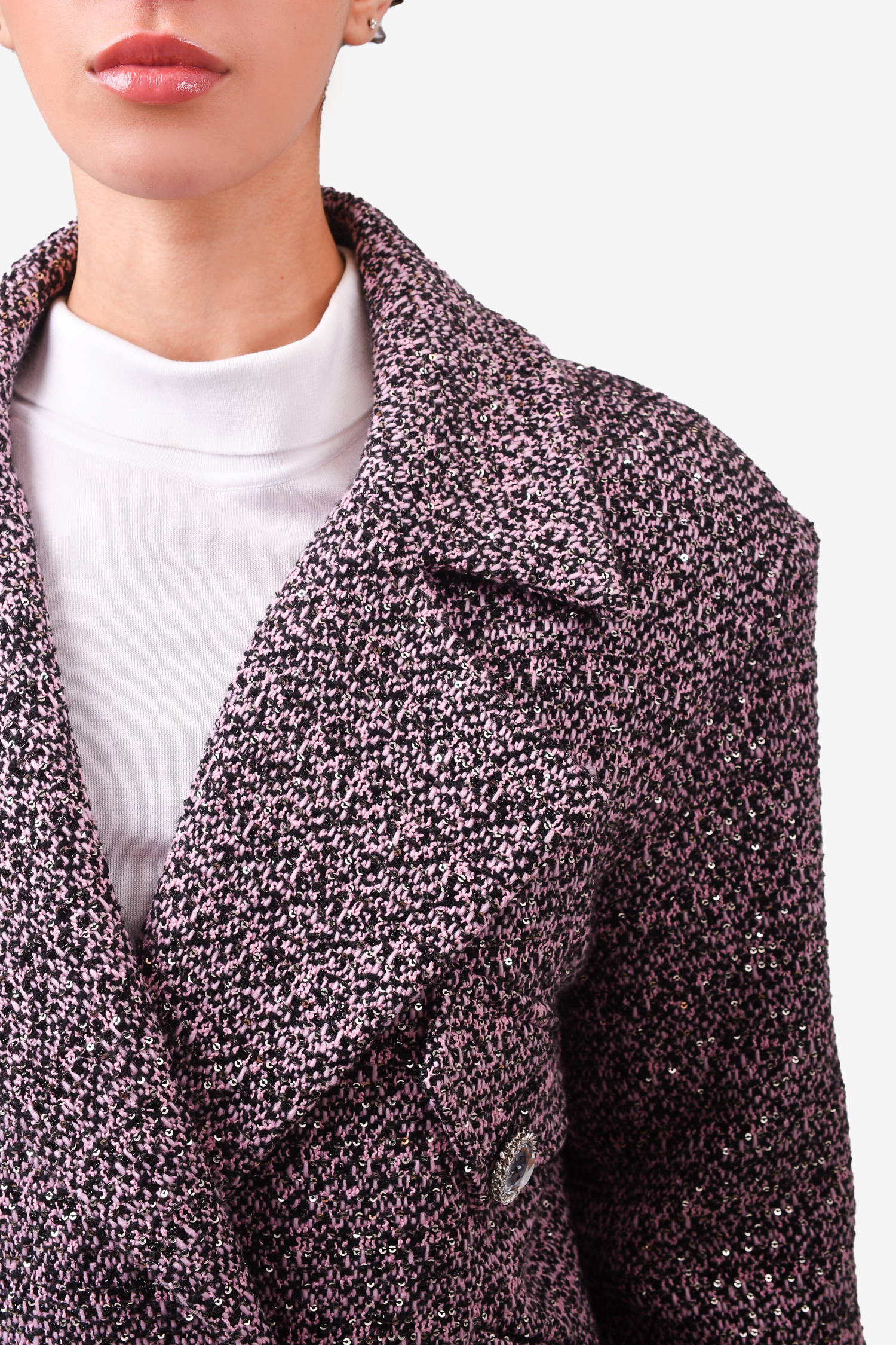 Alessandra Rich Purple Tweed Evening Jacket Estimated Size S