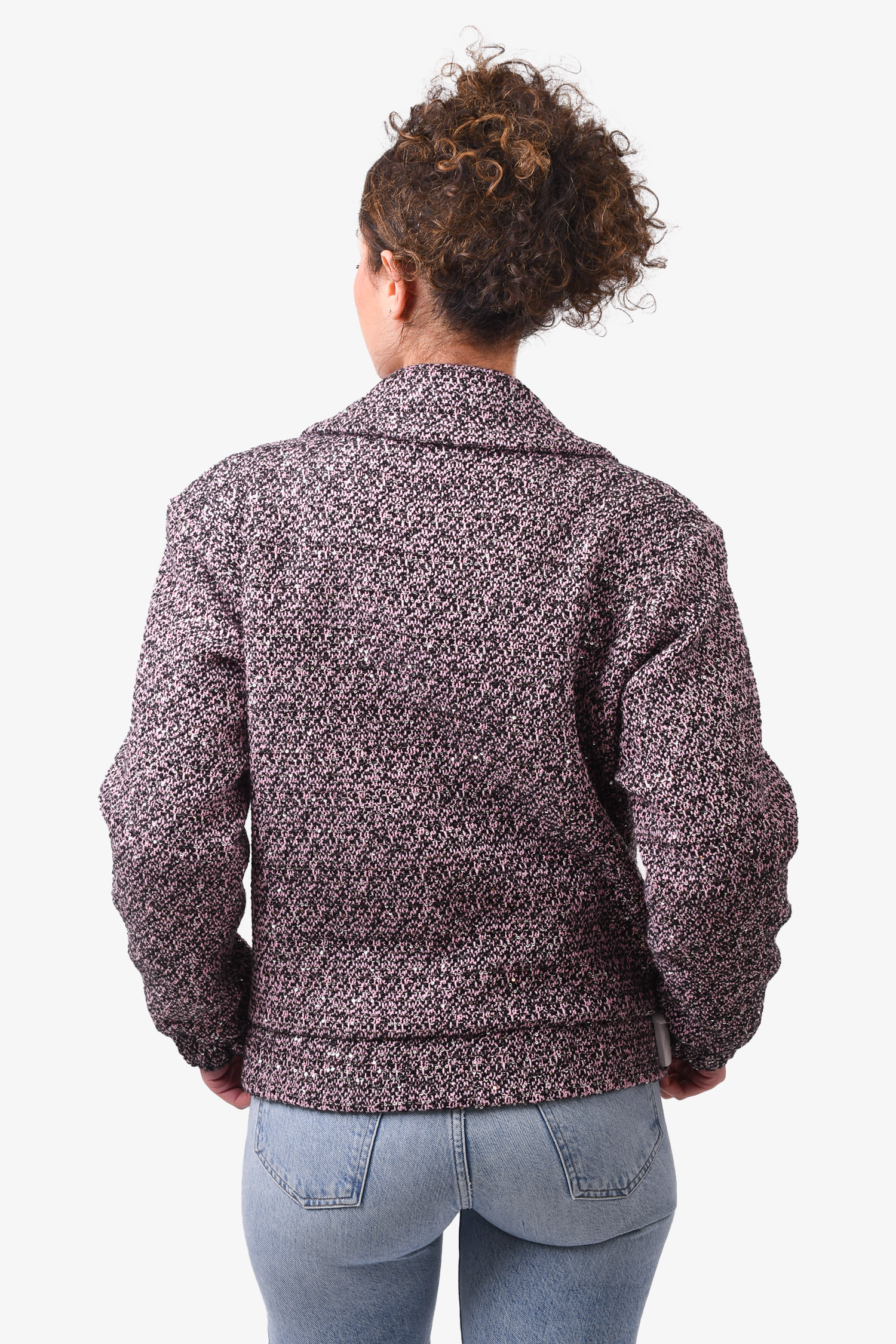 Alessandra Rich Purple Tweed Evening Jacket Estimated Size S