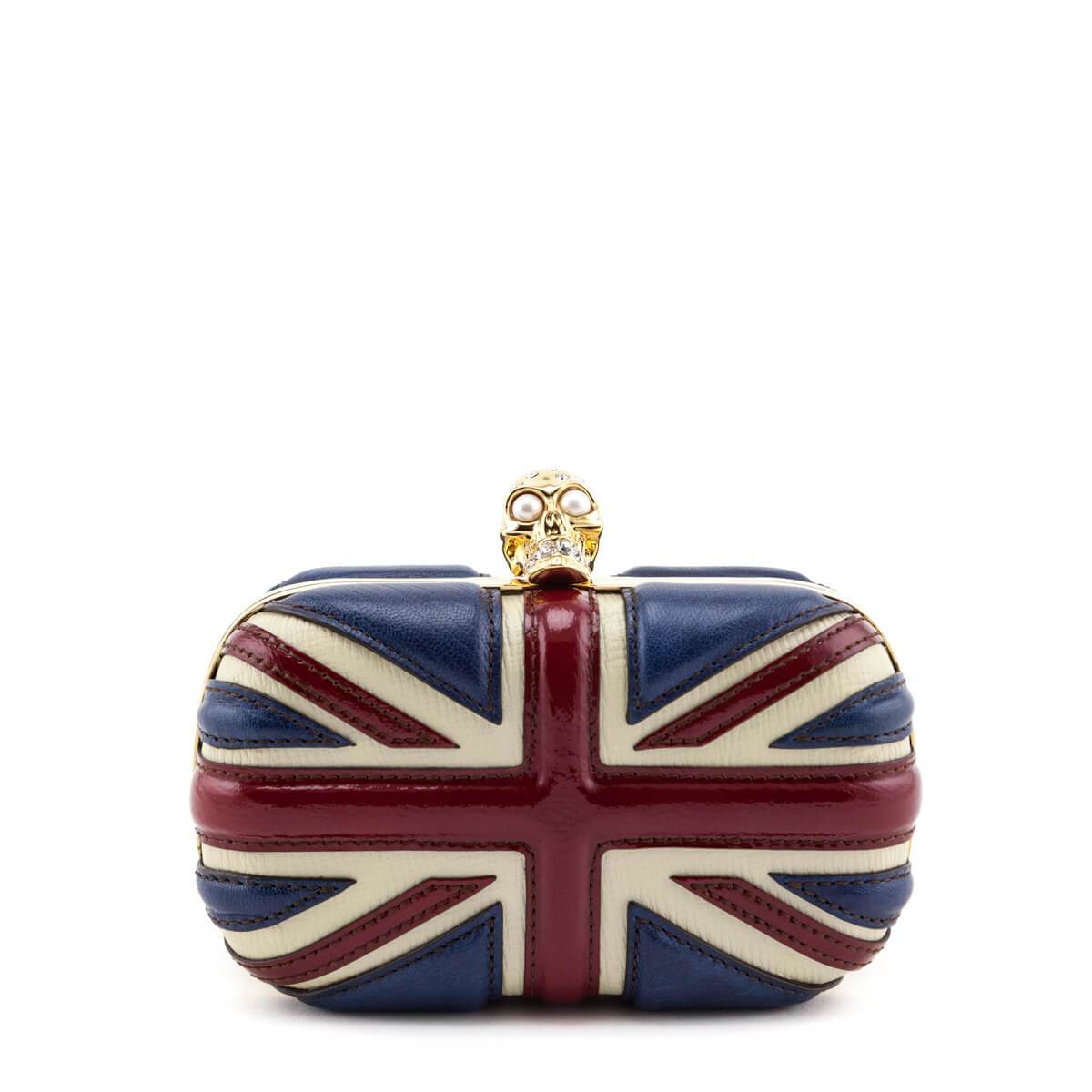 Alexander McQueen Calfskin Britannia Skull Box Clutch