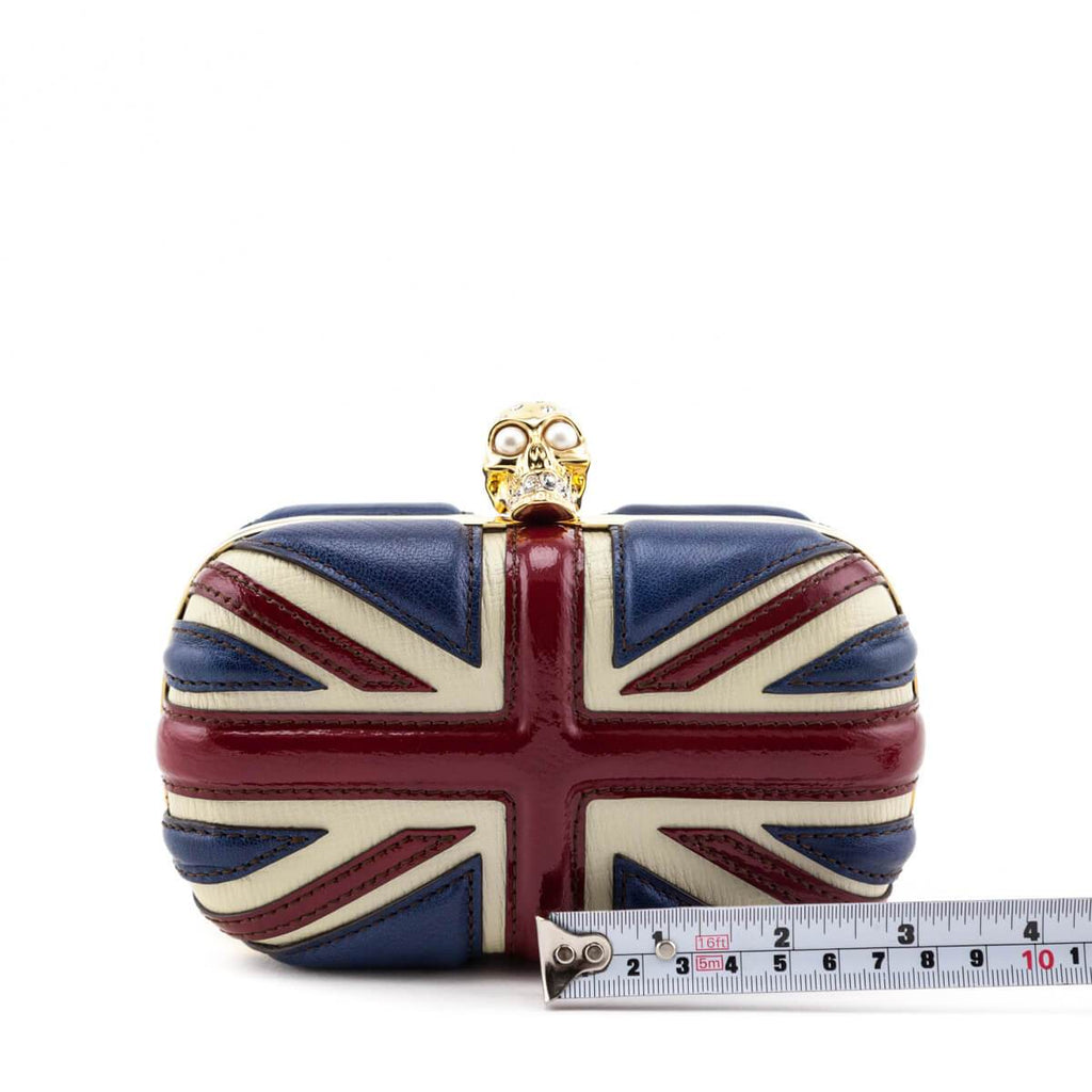 Alexander McQueen Calfskin Britannia Skull Box Clutch