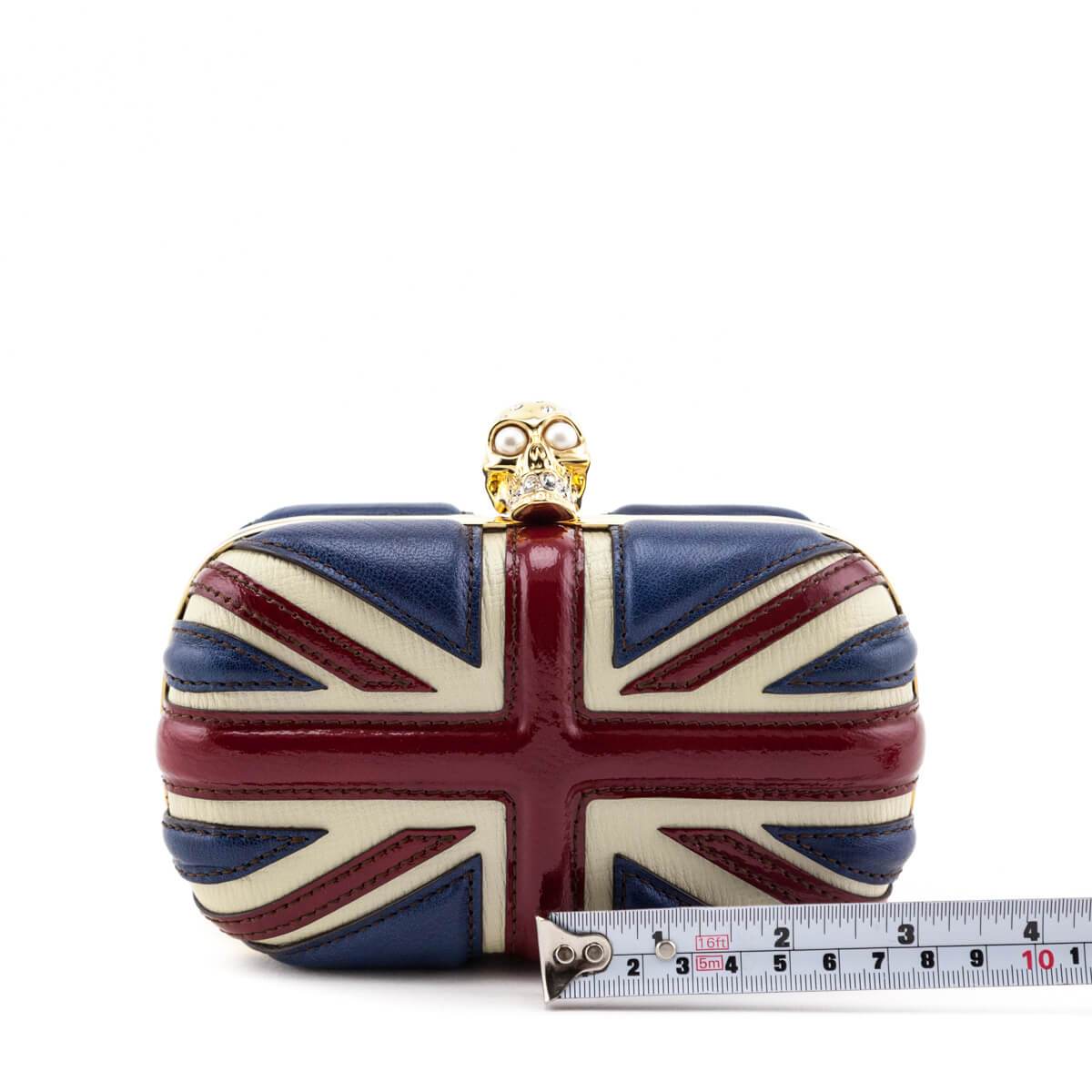 Alexander McQueen Calfskin Britannia Skull Box Clutch
