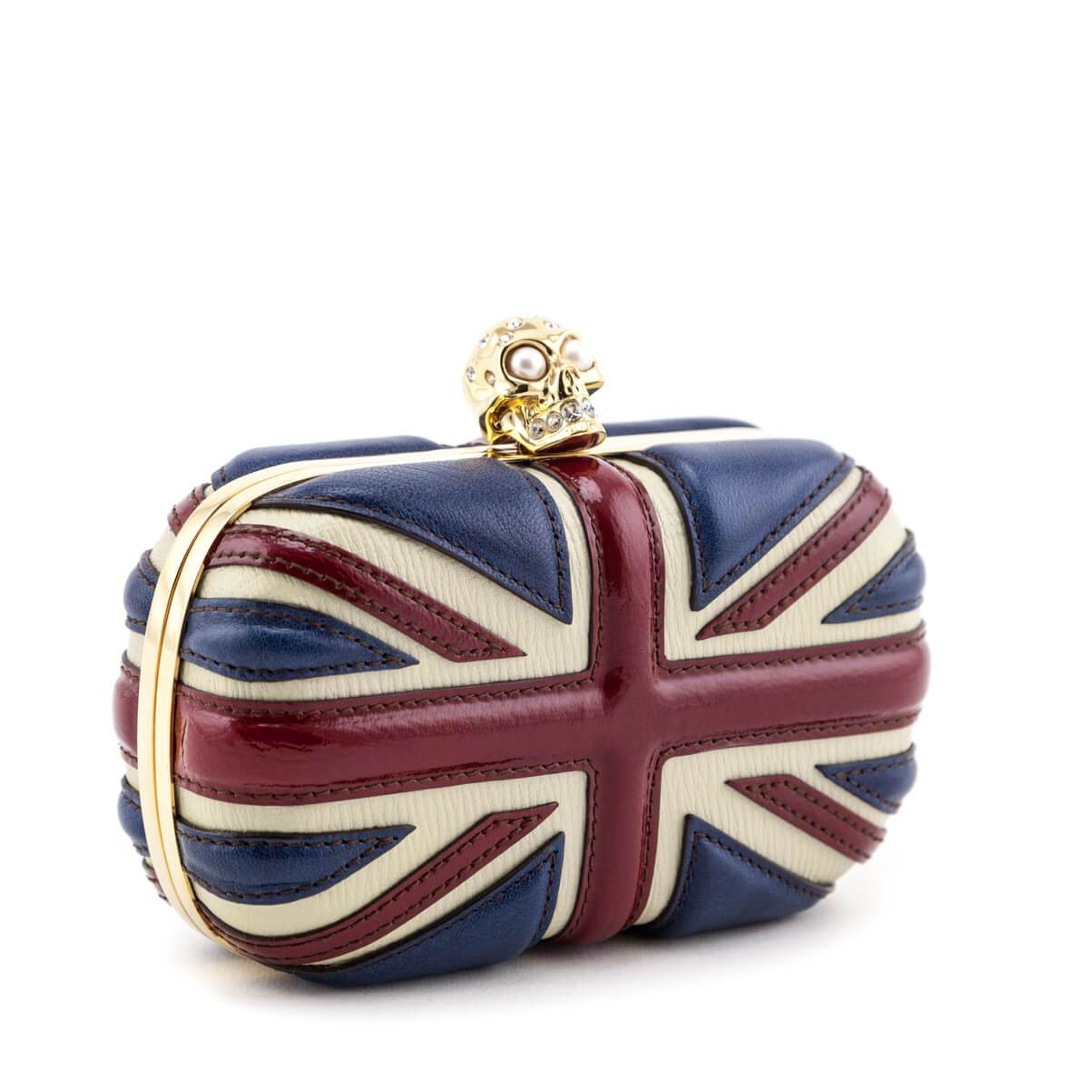 Alexander McQueen Calfskin Britannia Skull Box Clutch