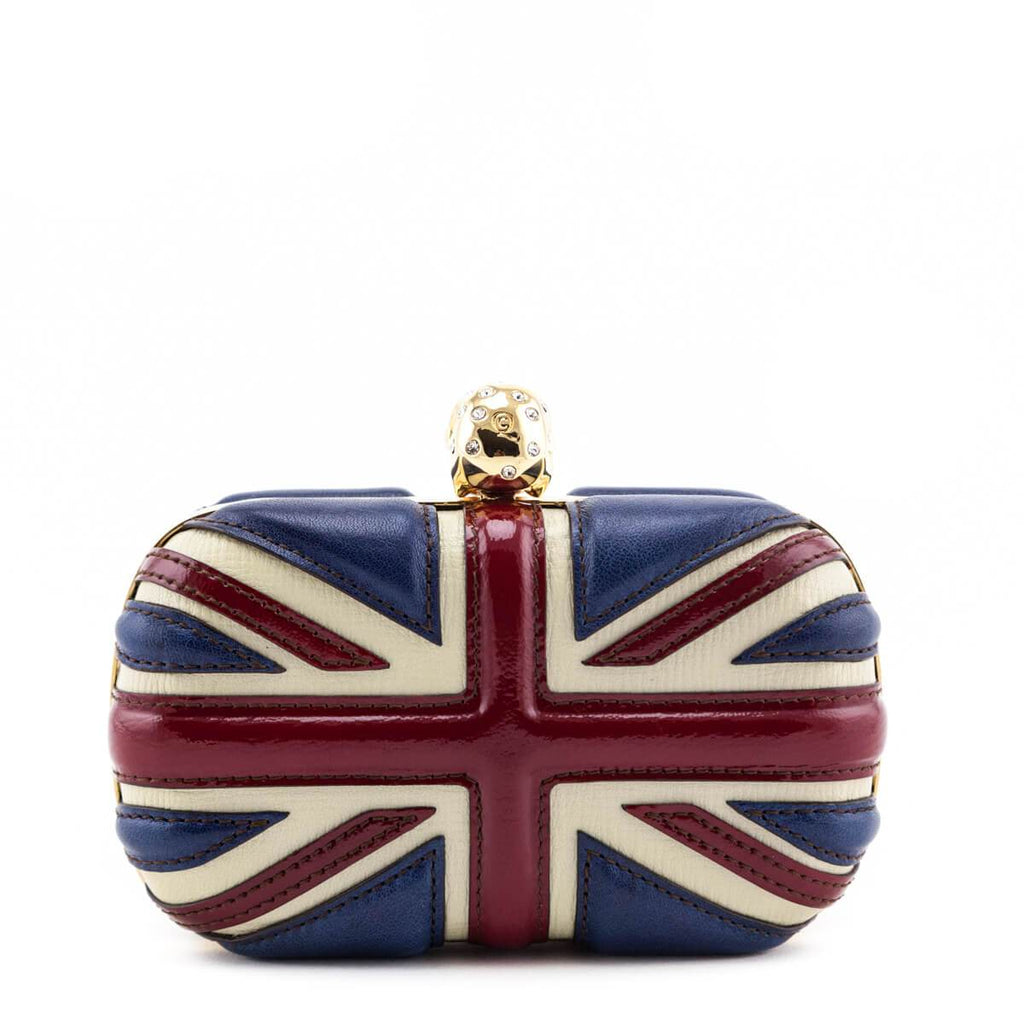 Alexander McQueen Calfskin Britannia Skull Box Clutch