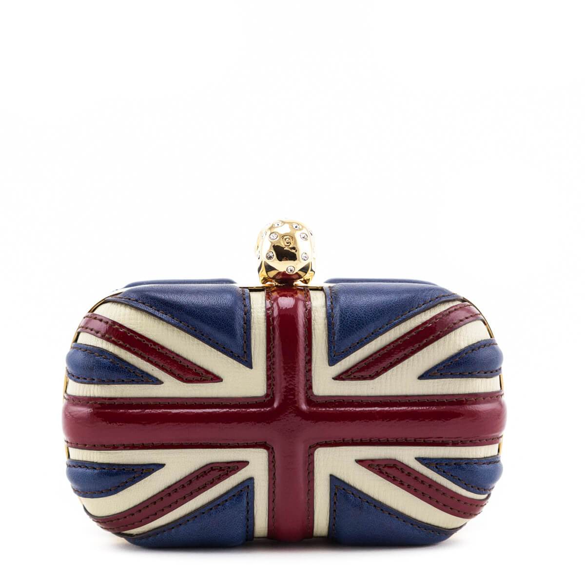 Alexander McQueen Calfskin Britannia Skull Box Clutch