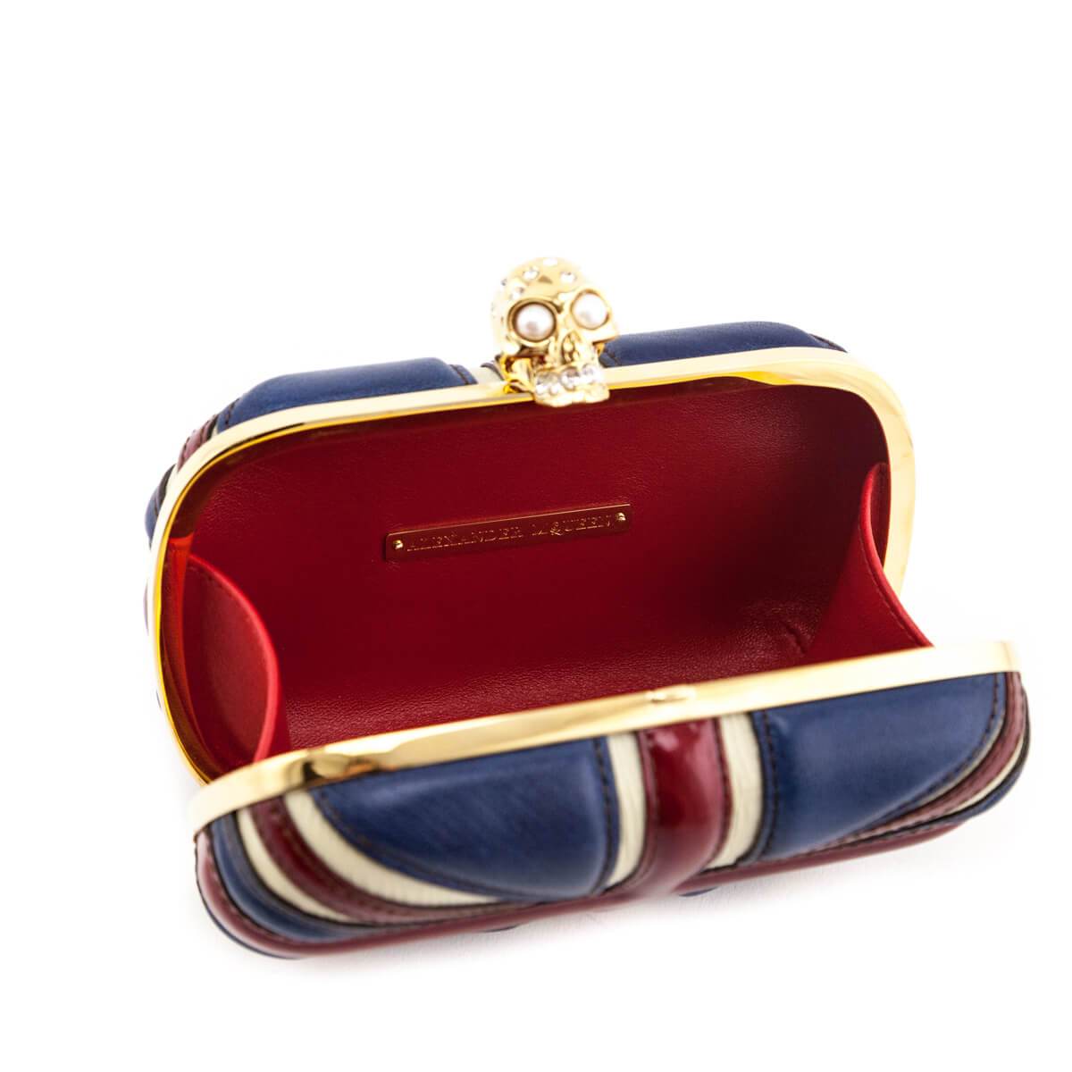 Alexander McQueen Calfskin Britannia Skull Box Clutch