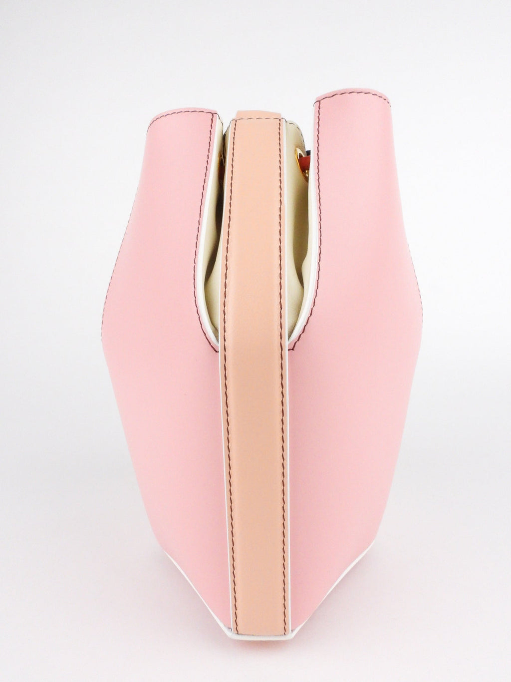 Alexander McQueen Pink Tricolor Leather Small Two Way Bucket Bag