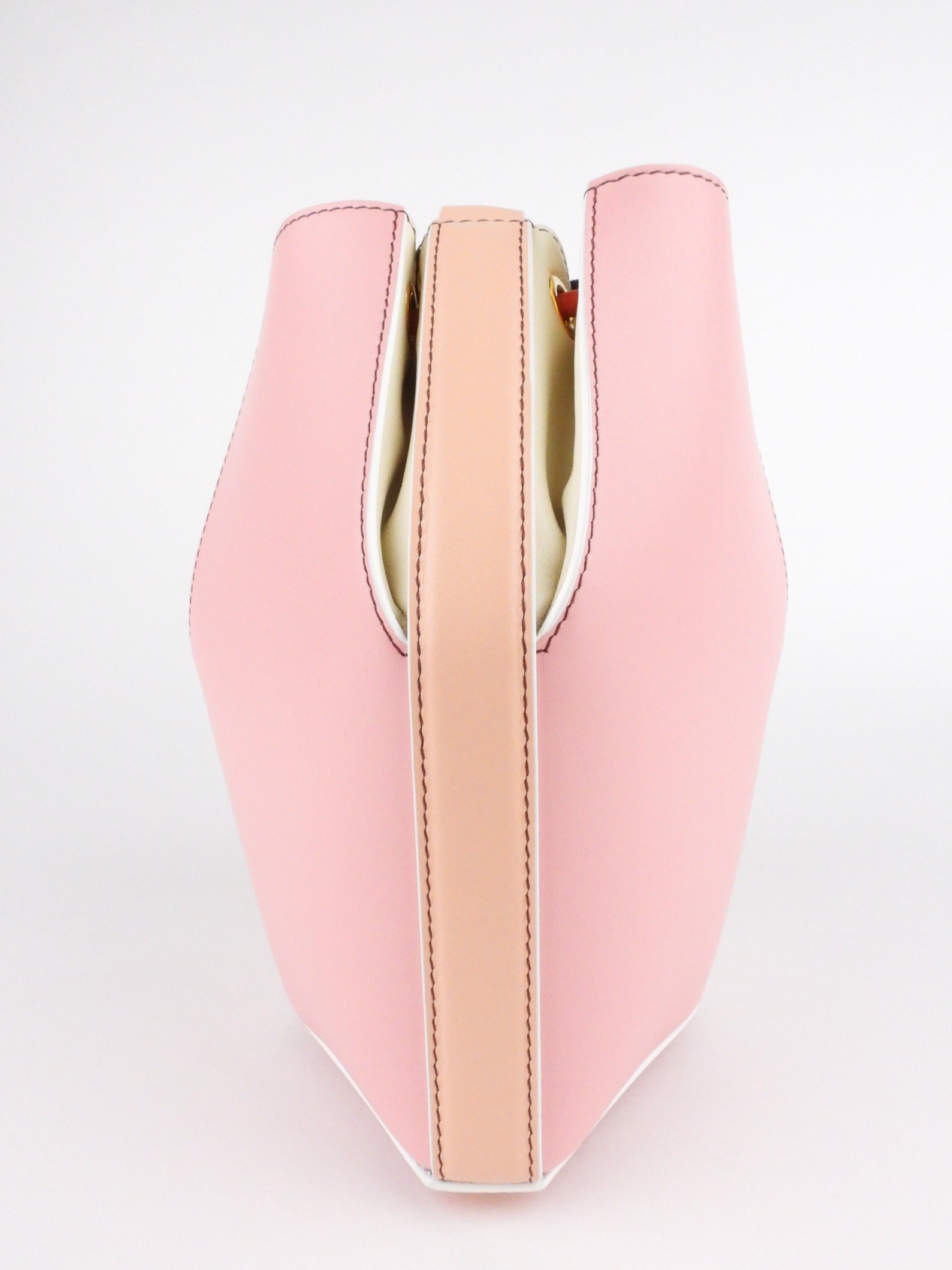 Alexander McQueen Pink Tricolor Leather Small Two Way Bucket Bag