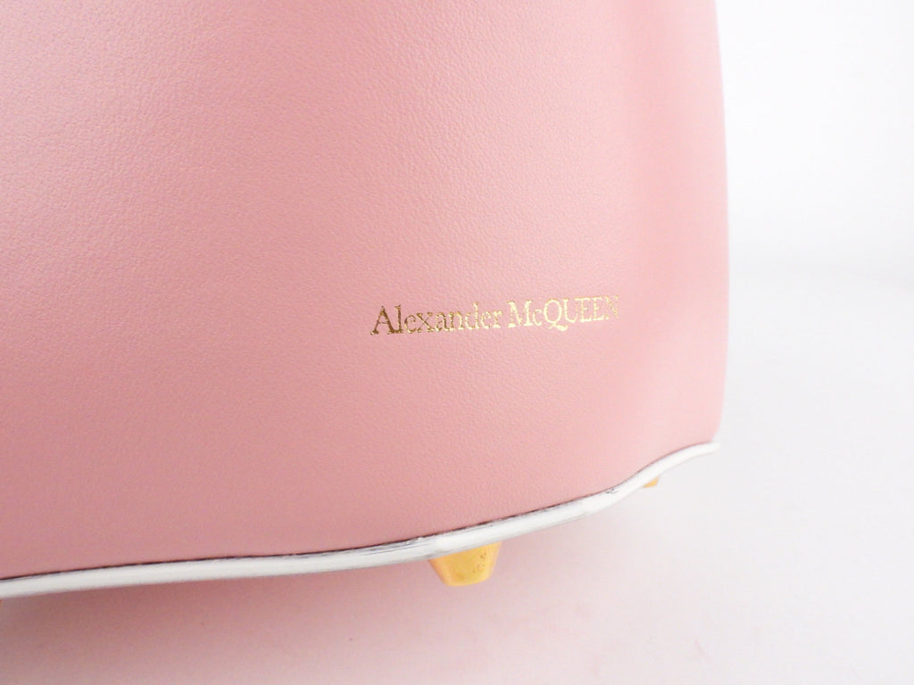 Alexander McQueen Pink Tricolor Leather Small Two Way Bucket Bag