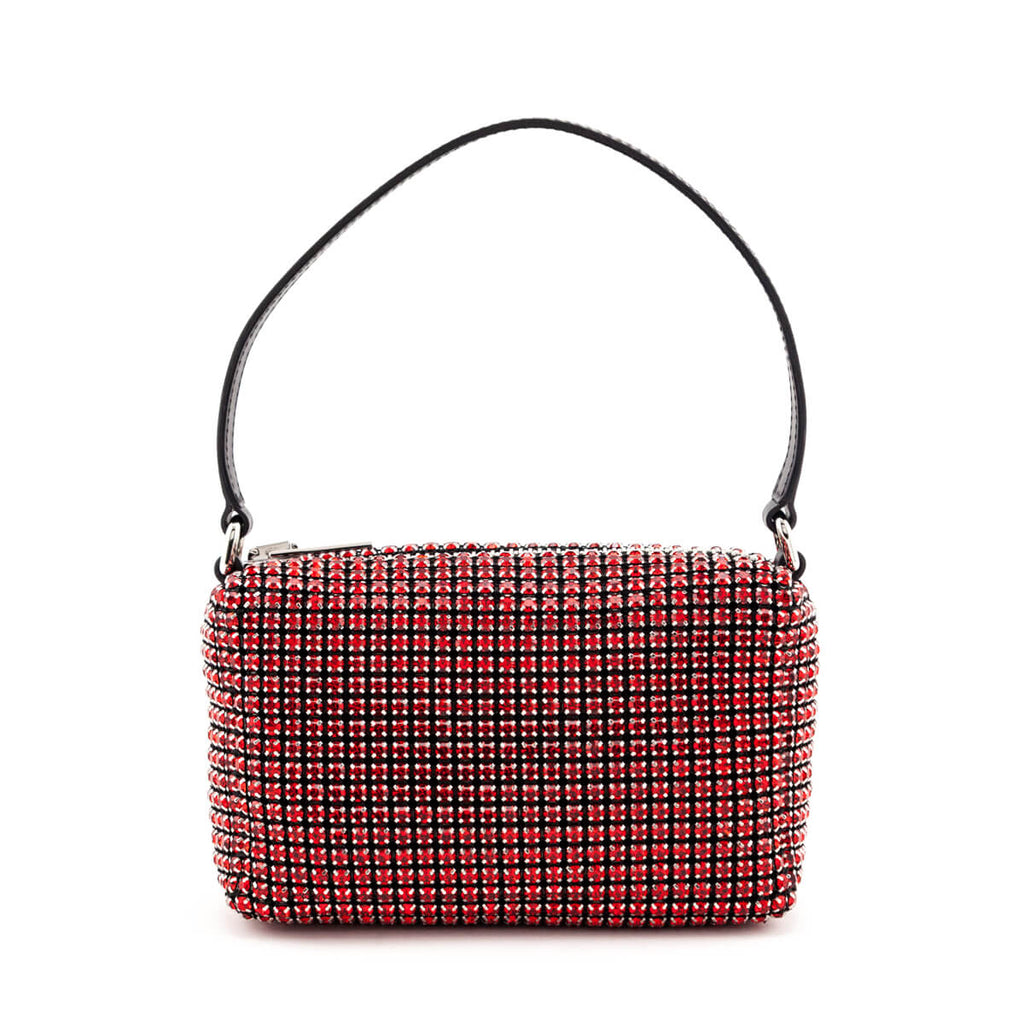 Alexander Wang Red Mesh Crystal Rhinestone Mini Heiress Pouch