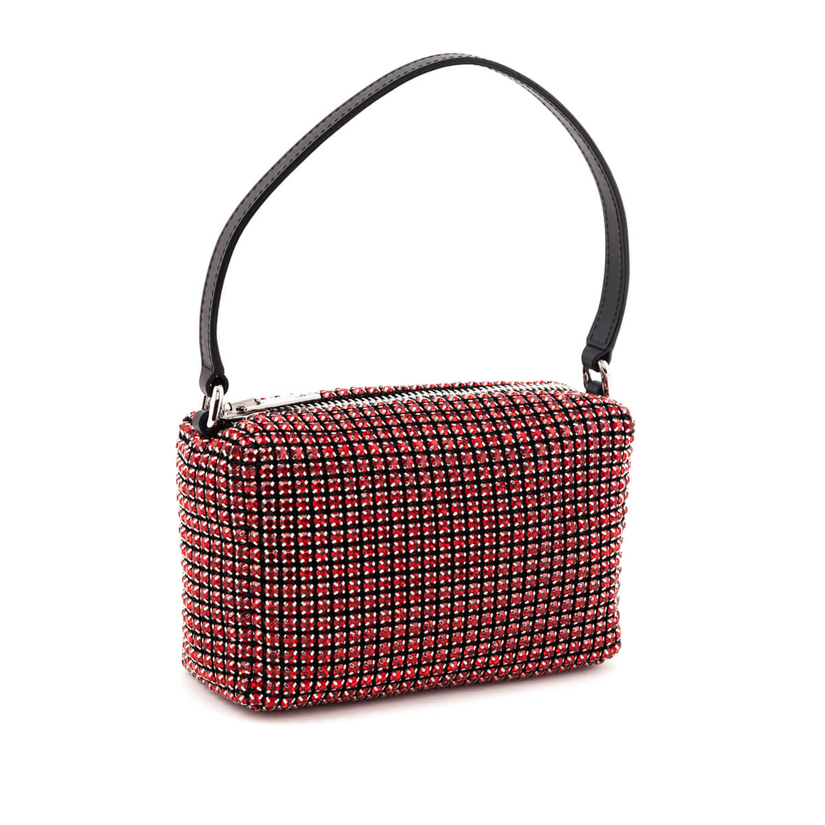 Alexander Wang Red Mesh Crystal Rhinestone Mini Heiress Pouch