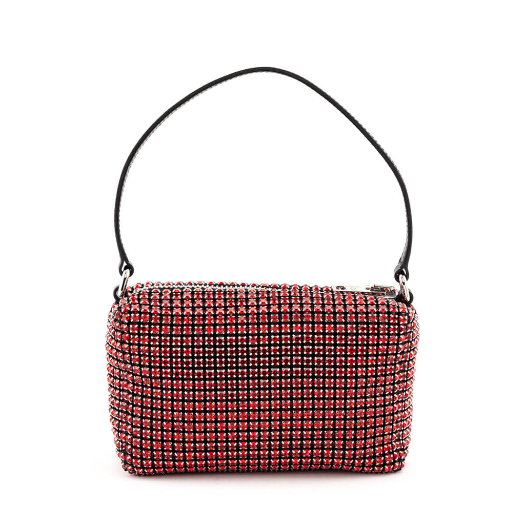 Alexander Wang Red Mesh Crystal Rhinestone Mini Heiress Pouch