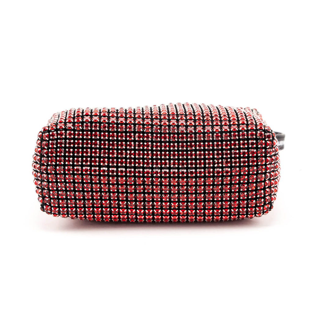 Alexander Wang Red Mesh Crystal Rhinestone Mini Heiress Pouch