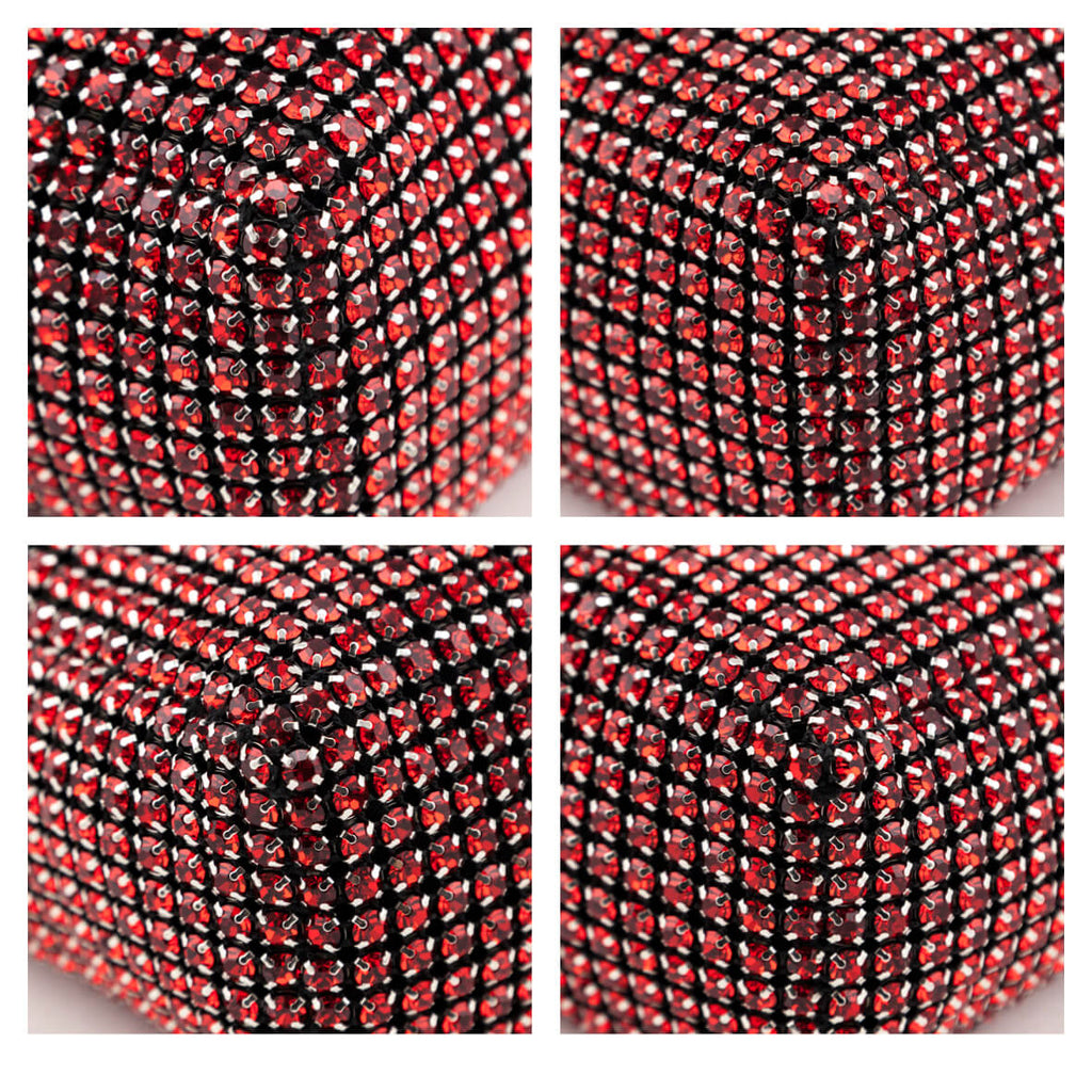 Alexander Wang Red Mesh Crystal Rhinestone Mini Heiress Pouch