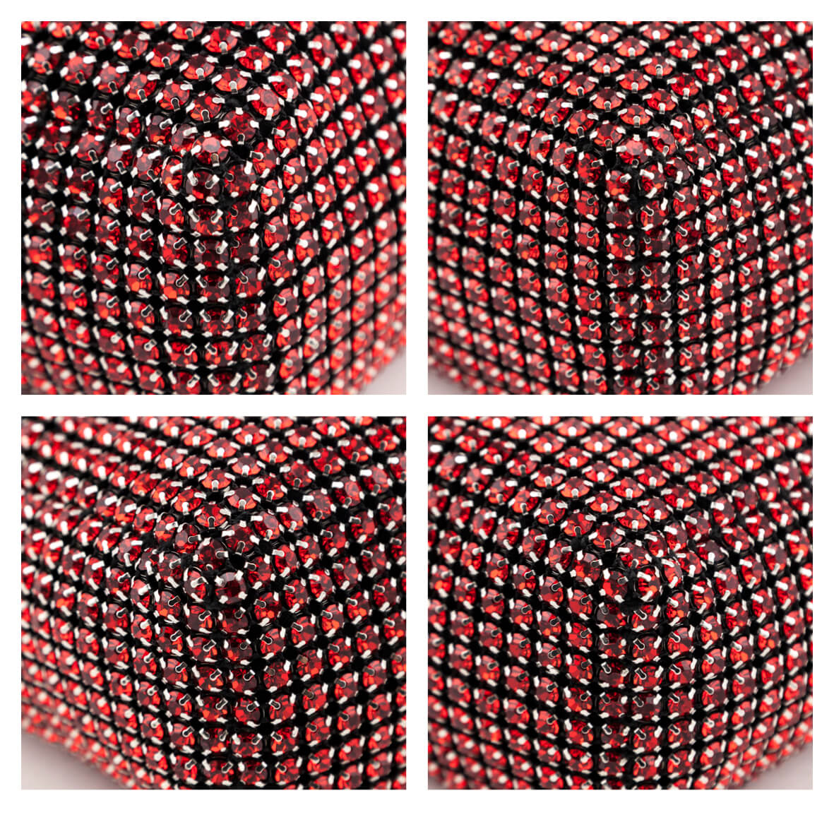 Alexander Wang Red Mesh Crystal Rhinestone Mini Heiress Pouch