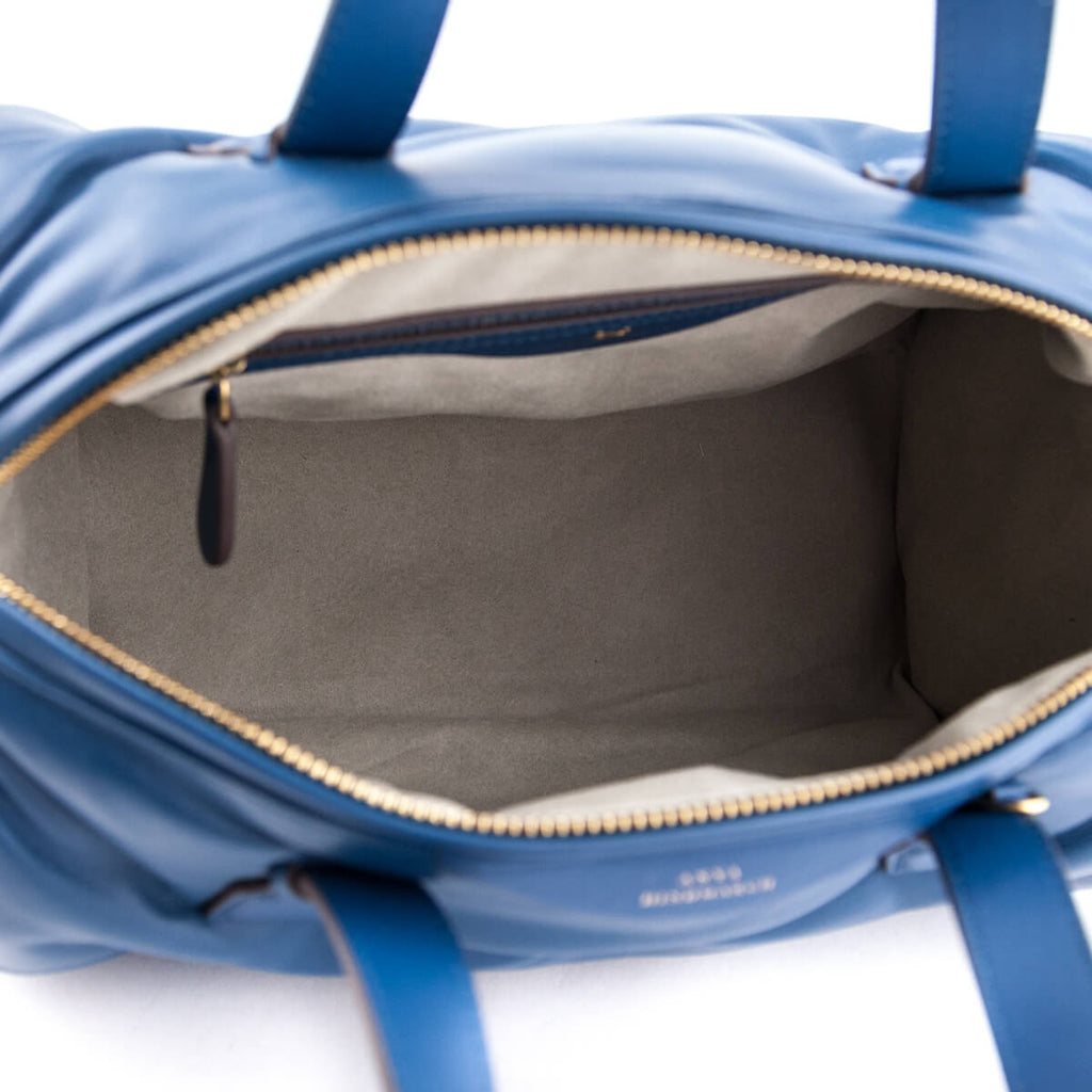 Anya Hindmarch Blue Leather Chubby Barrel Crossbody