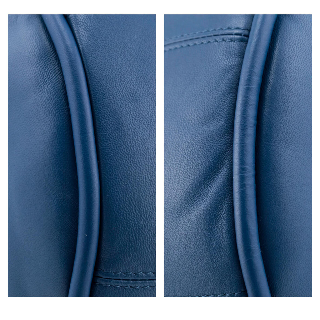 Anya Hindmarch Blue Leather Chubby Barrel Crossbody