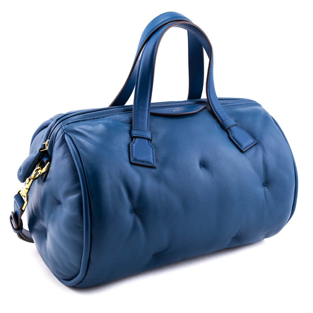 Anya Hindmarch Blue Leather Chubby Barrel Crossbody