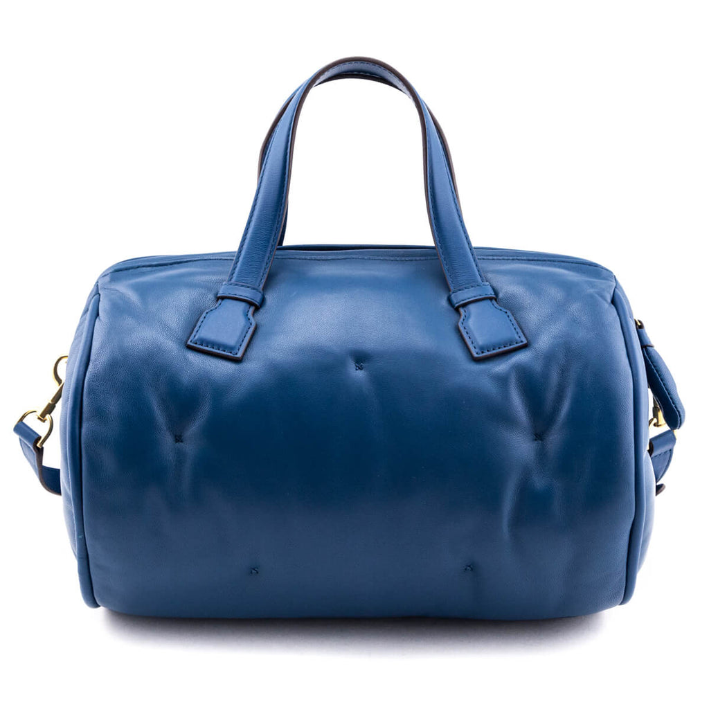 Anya Hindmarch Blue Leather Chubby Barrel Crossbody