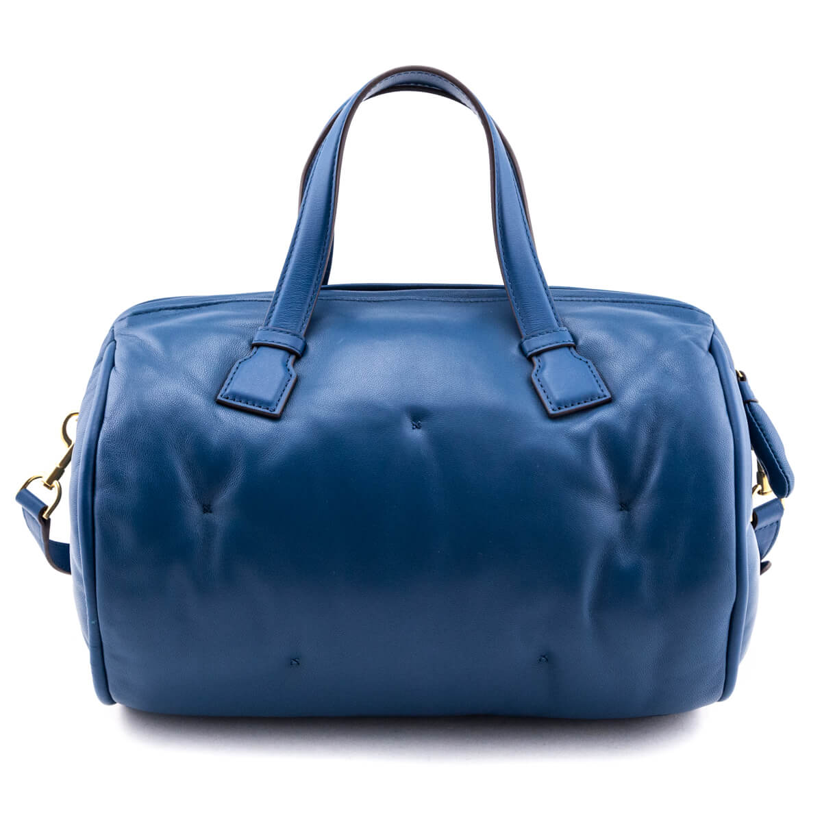Anya Hindmarch Blue Leather Chubby Barrel Crossbody