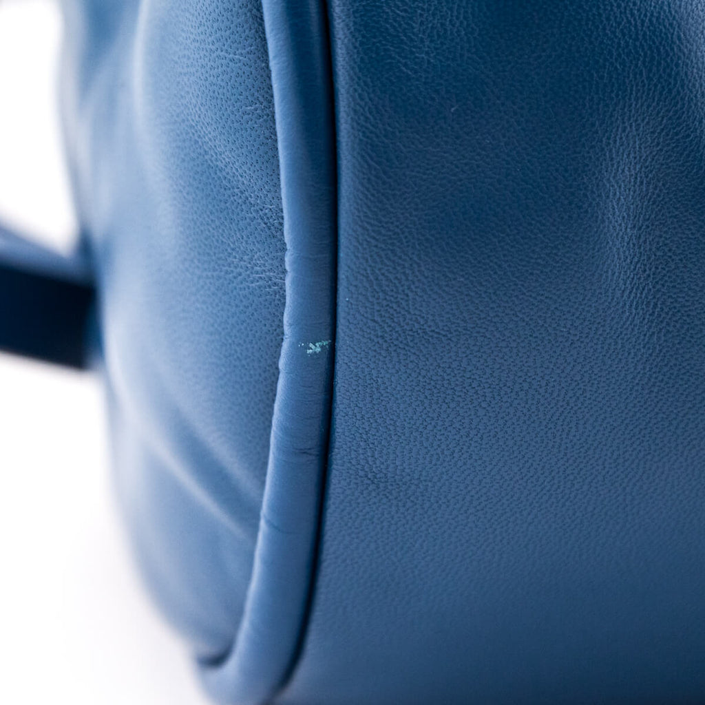 Anya Hindmarch Blue Leather Chubby Barrel Crossbody