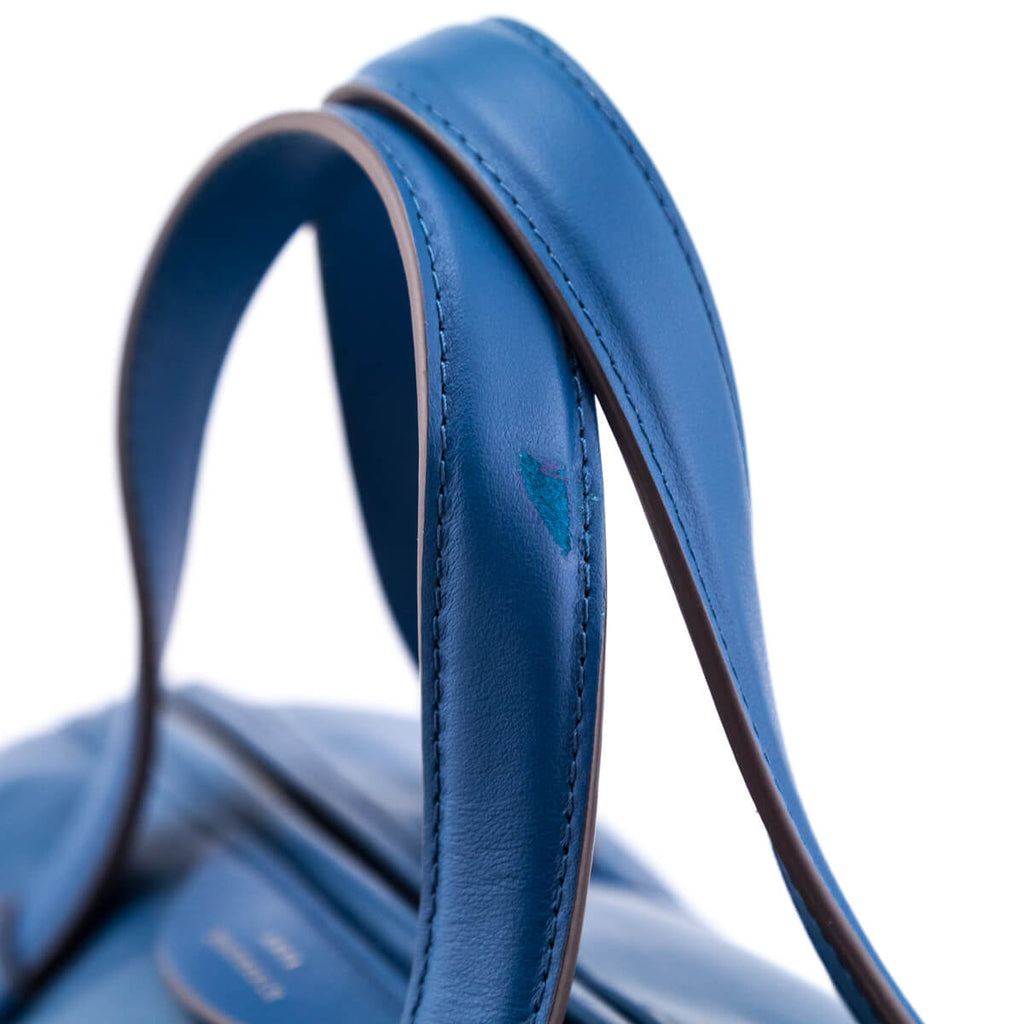 Anya Hindmarch Blue Leather Chubby Barrel Crossbody