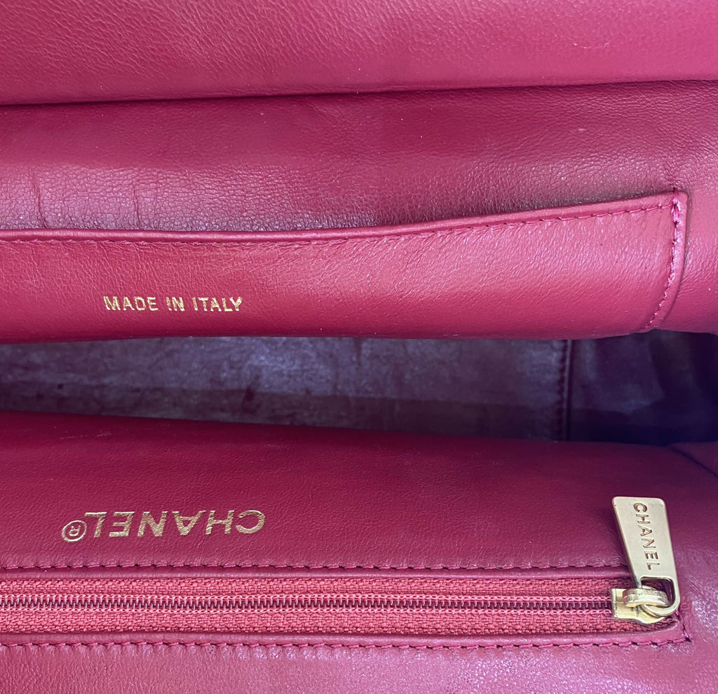 Chanel PPT Pink Raspberry Quilted Caviar Leather Petite Timeless Shopping Tote Bag