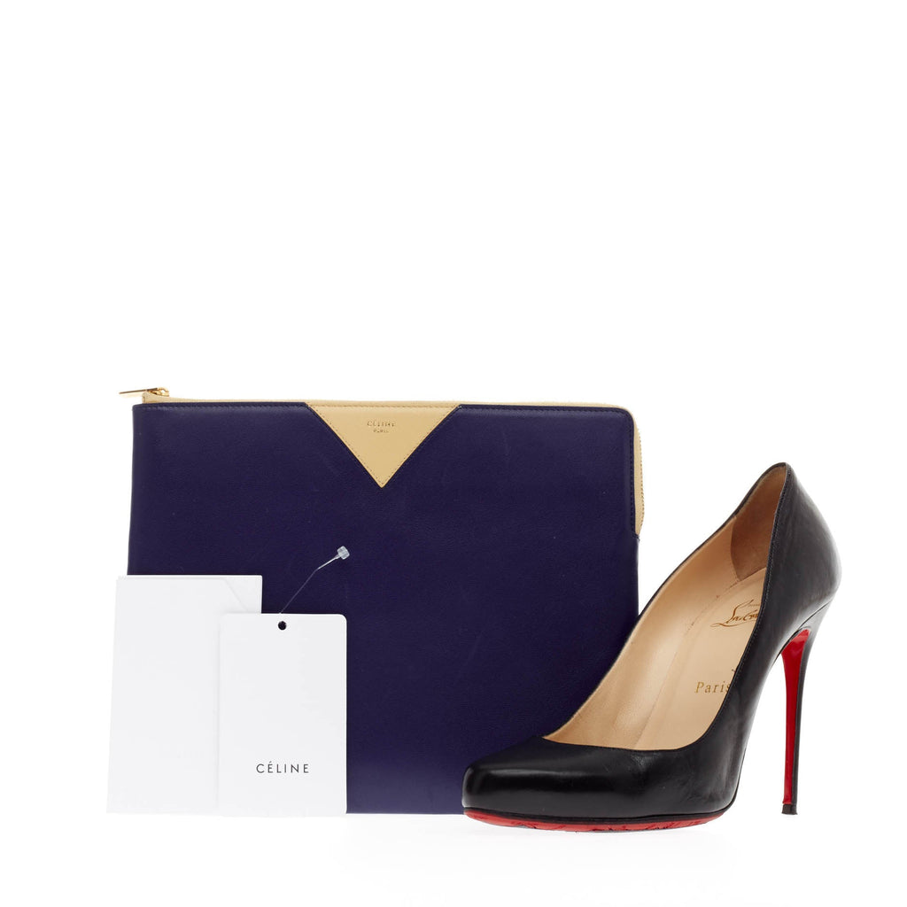 Coeur Clutch Bi-Color Leather