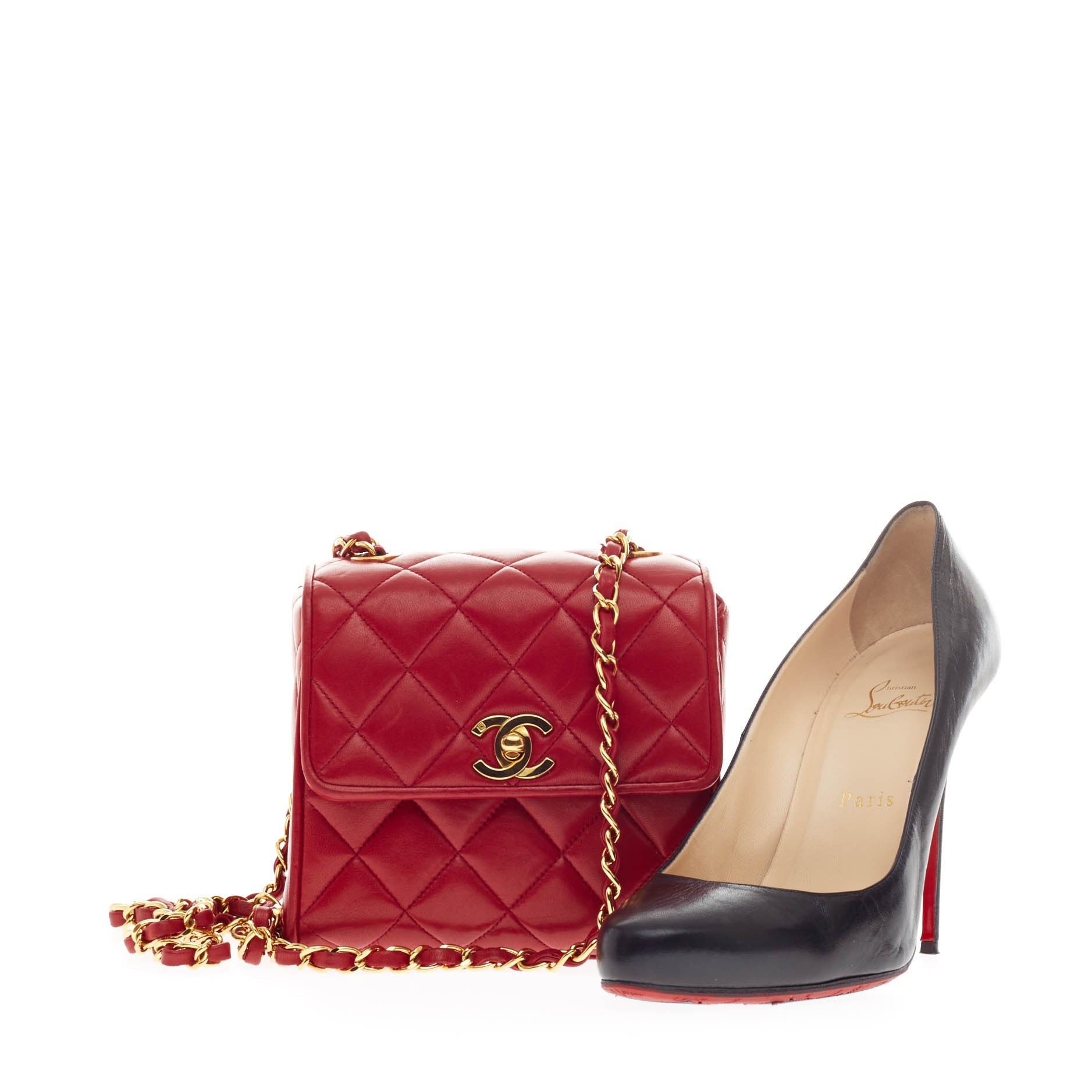 Vintage Crossbody Flap Bag Quilted Lambskin Extra Mini