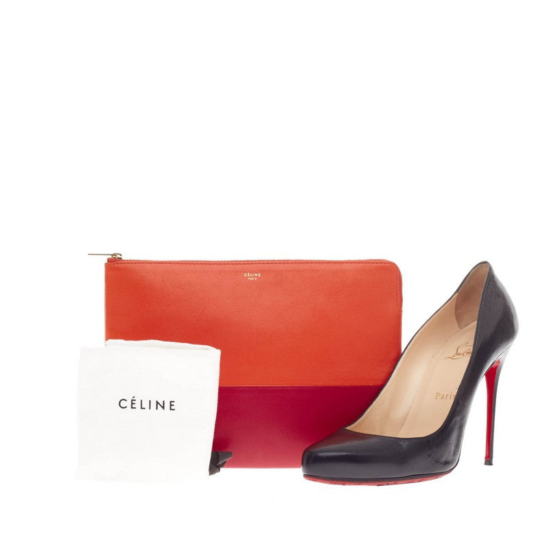 Bicolor Solo Clutch Leather