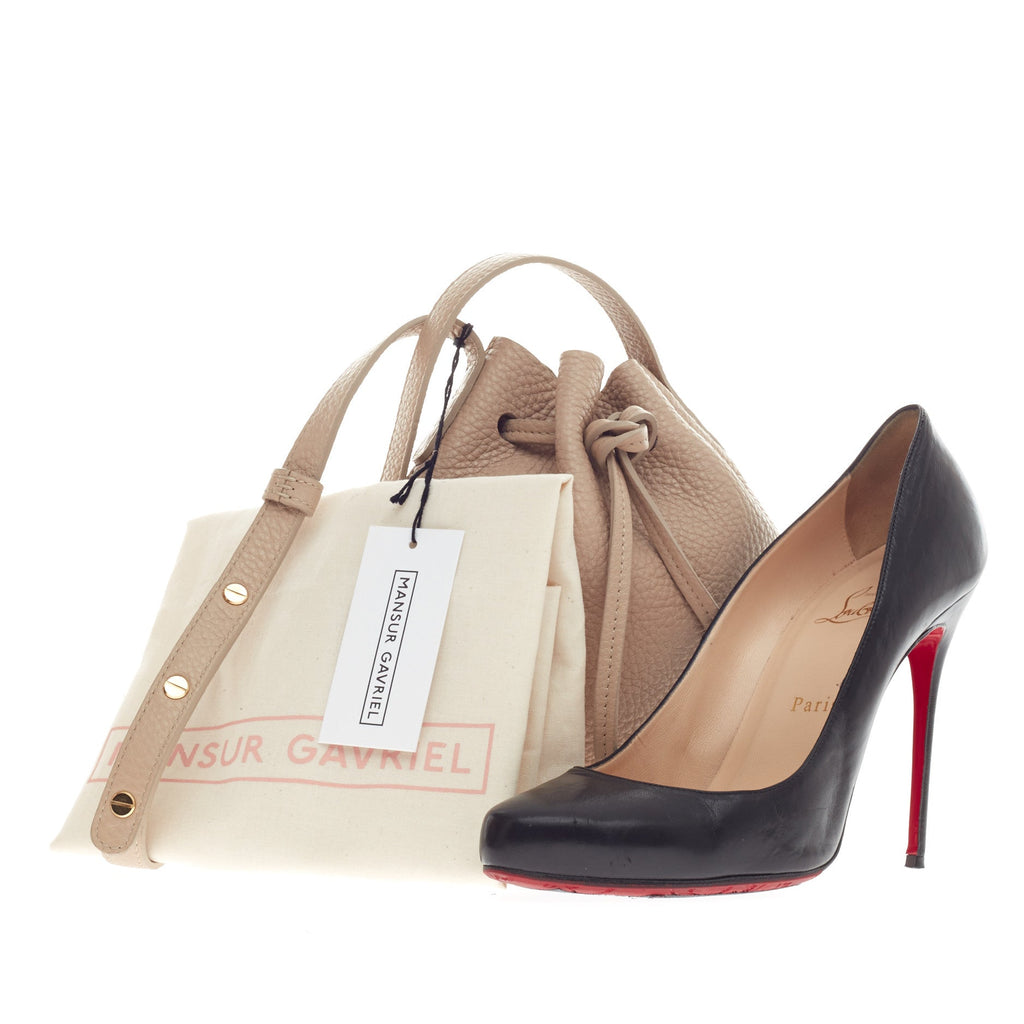 Bucket Bag Tumbled Leather Mini