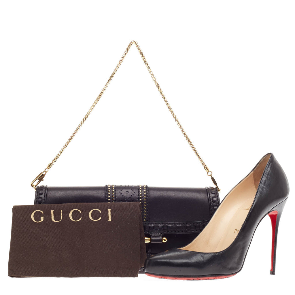 Snaffle Bit Convertible Clutch Leather