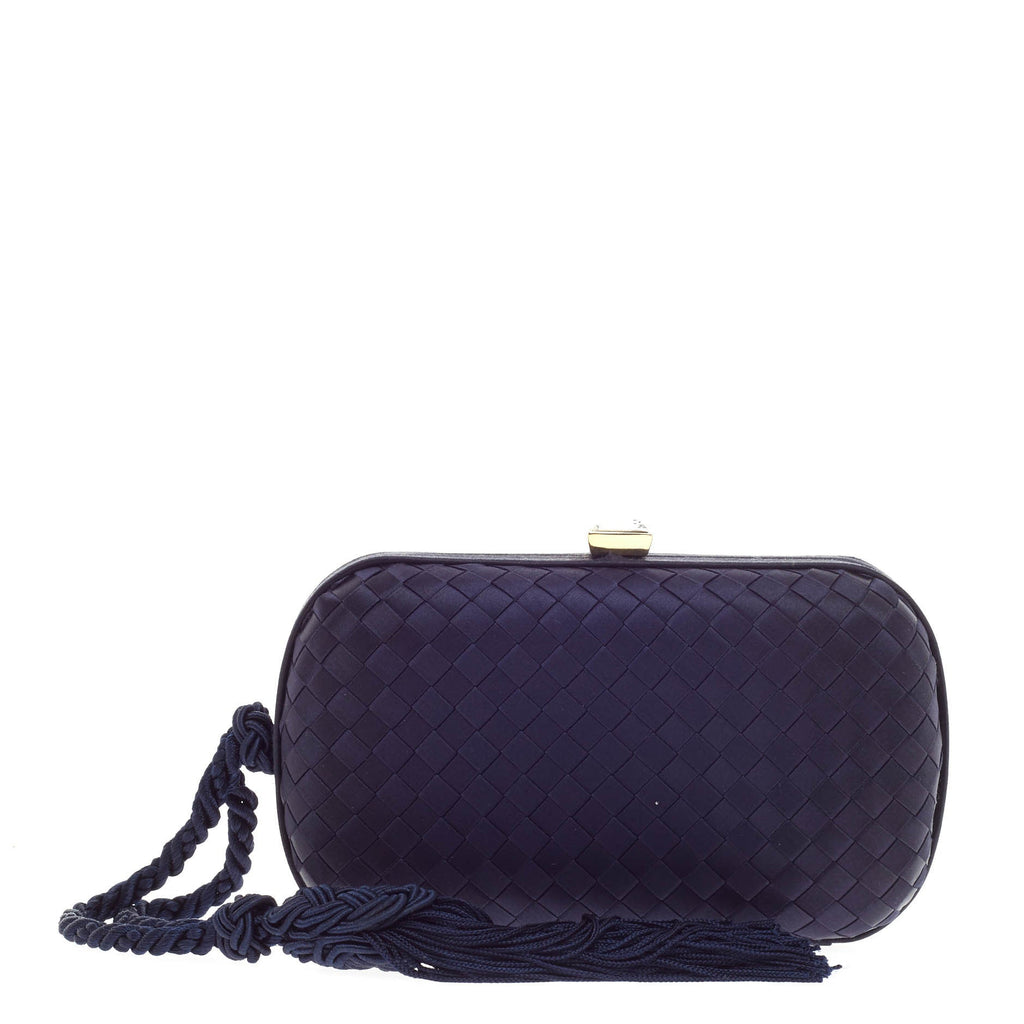 Tassel Clutch Intrecciato Satin