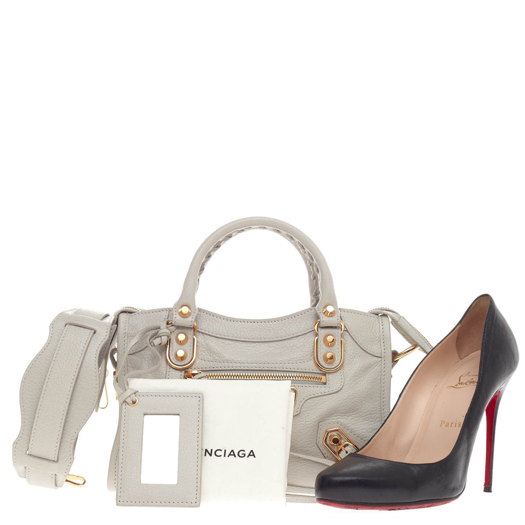 City Classic Metallic Edge Handbag Leather Mini