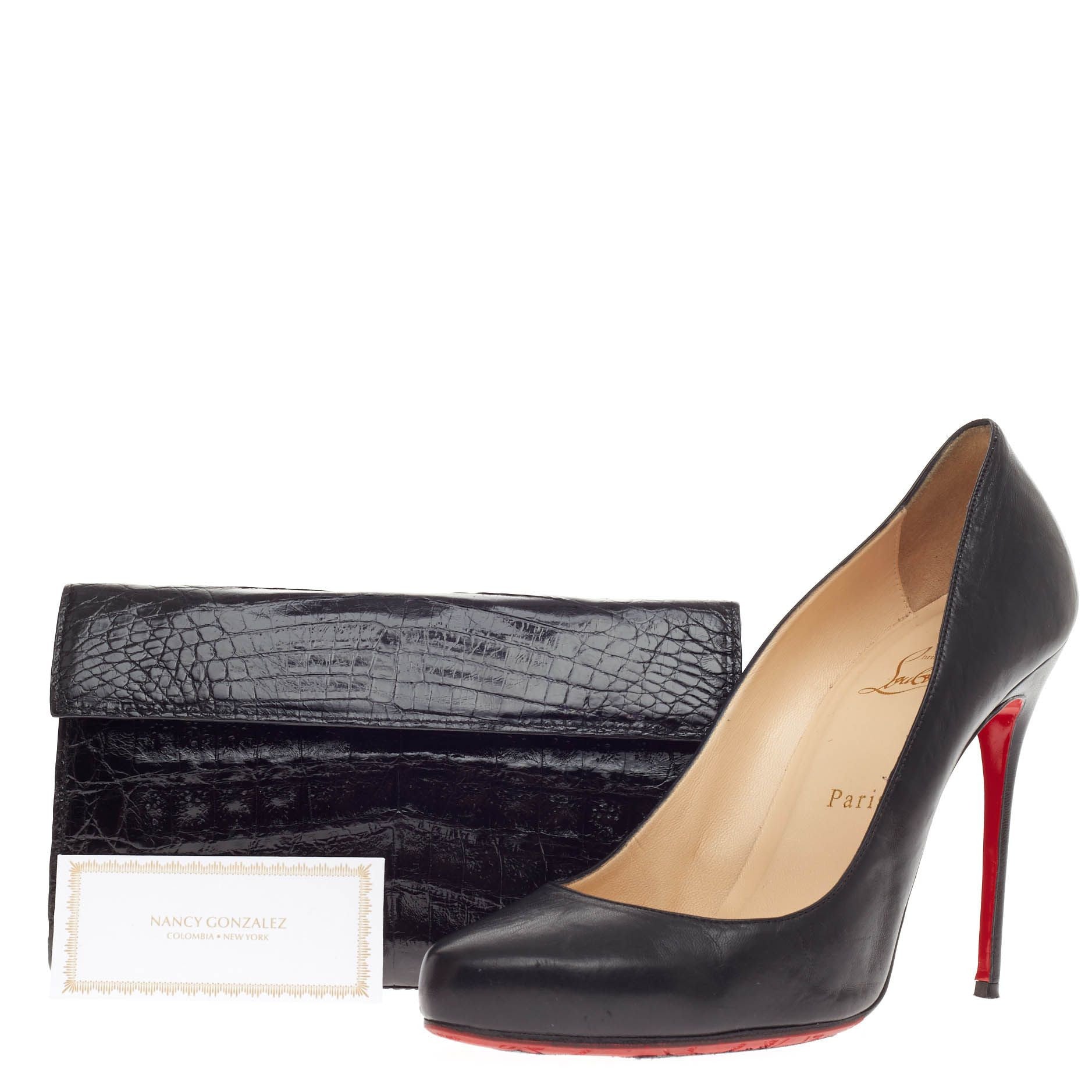 Flap Clutch Crocodile Small