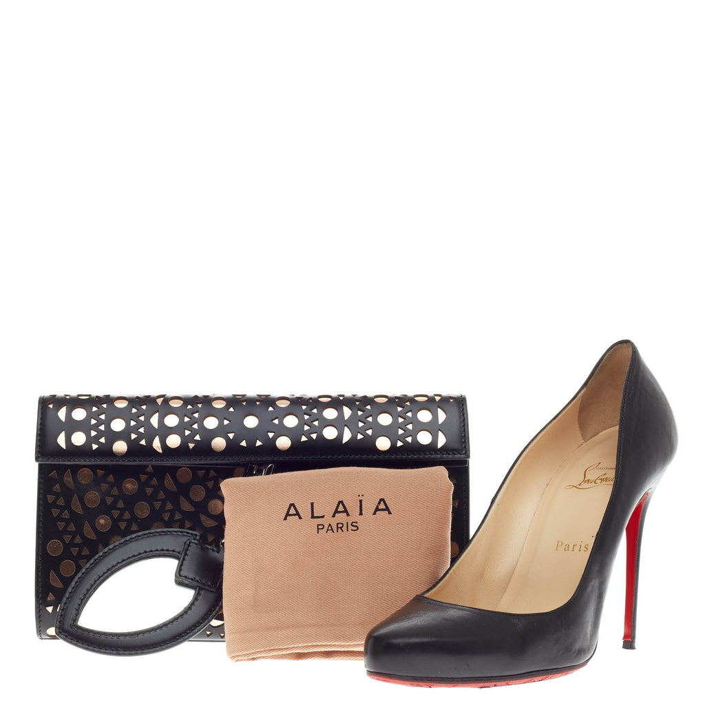 Flap Clutch Laser Cut Leather Small