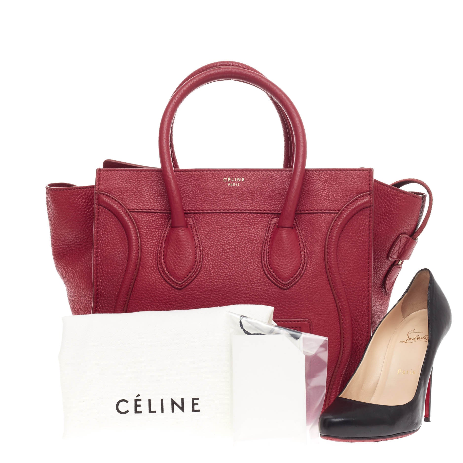 Luggage Handbag Grainy Leather Mini