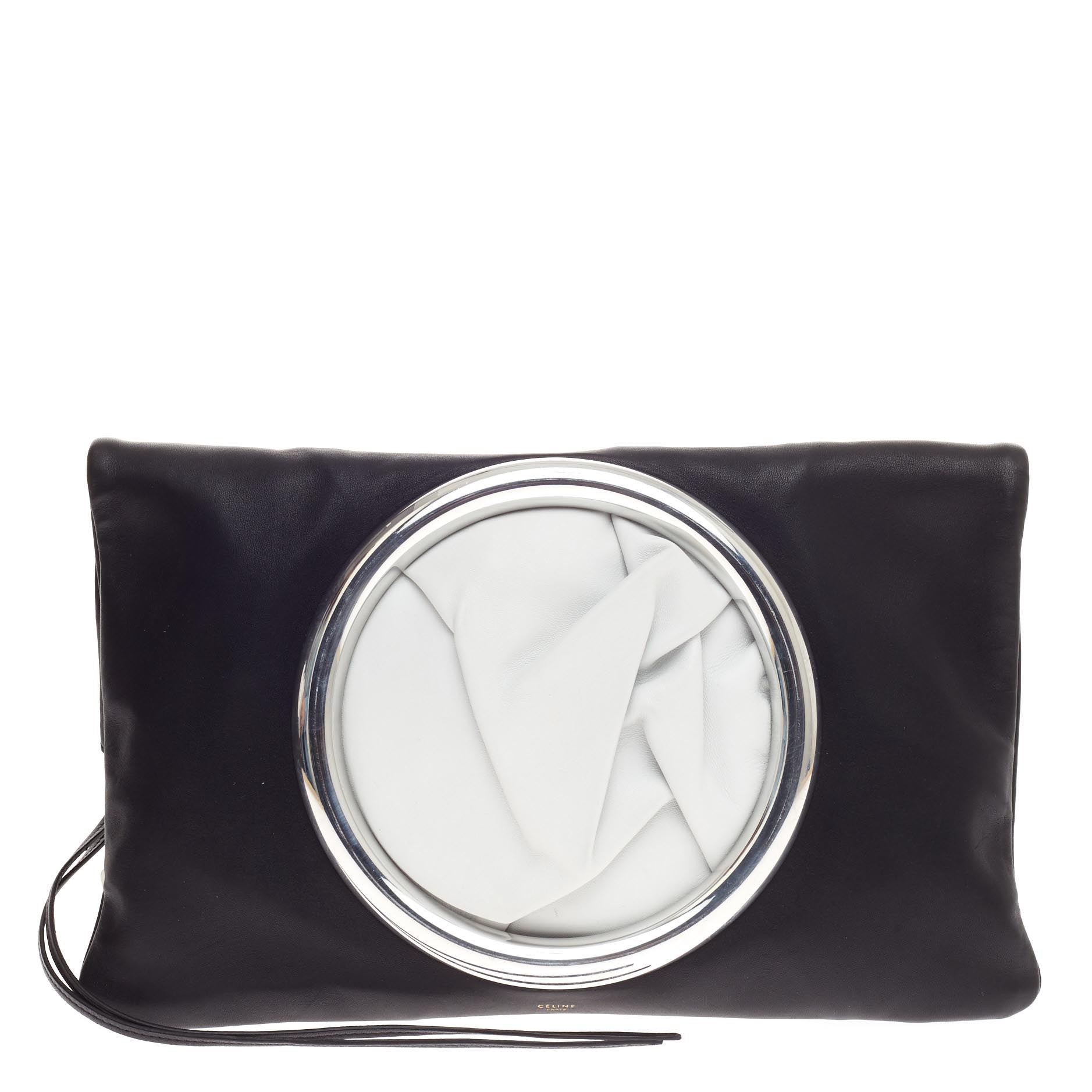 Eyelet Clutch Leather