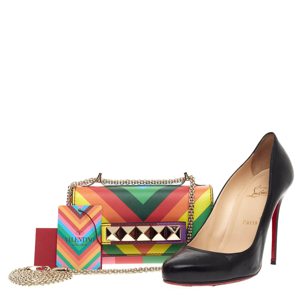 1973 Va Va Voom Clutch Striped Leather Mini