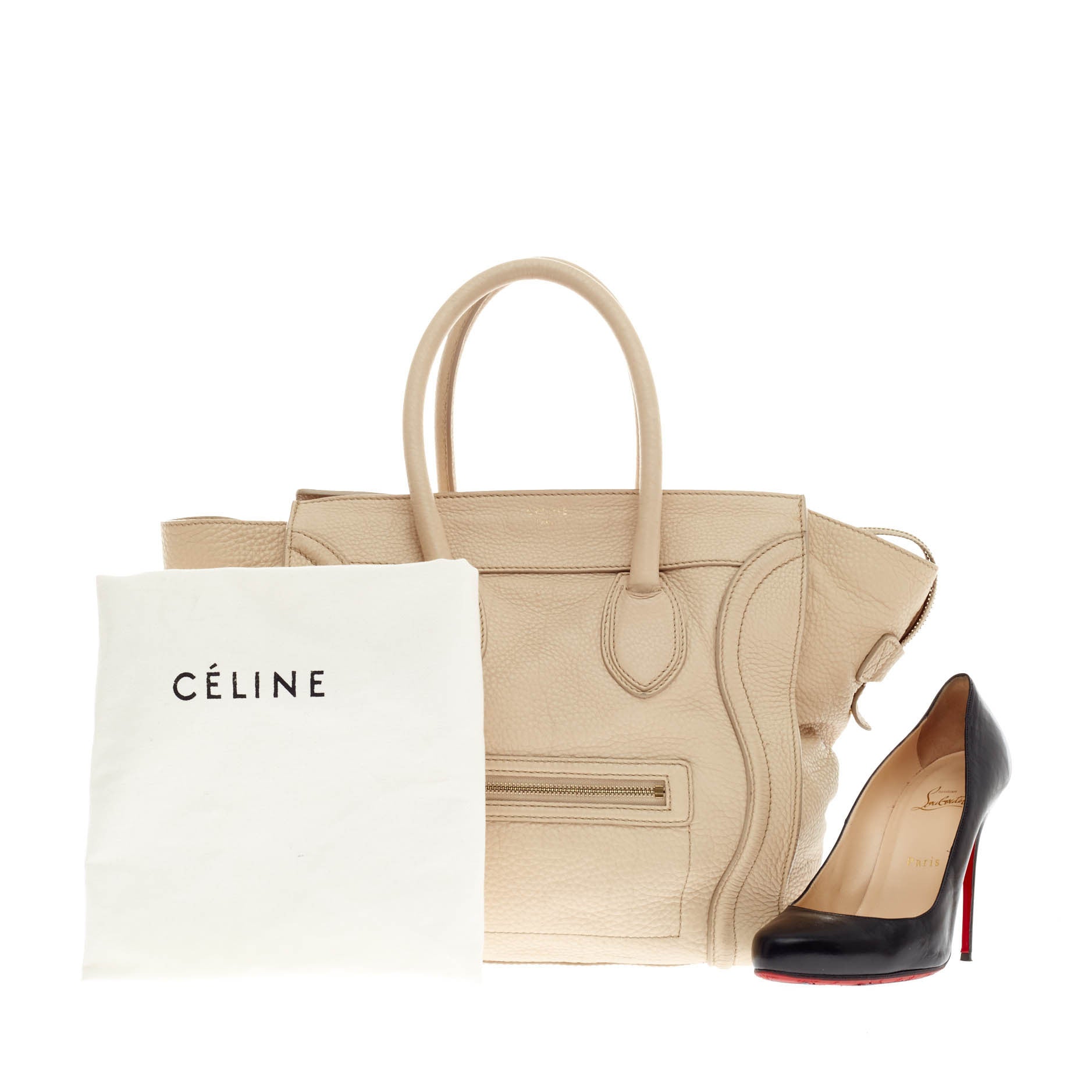 Luggage Handbag Grainy Leather Mini
