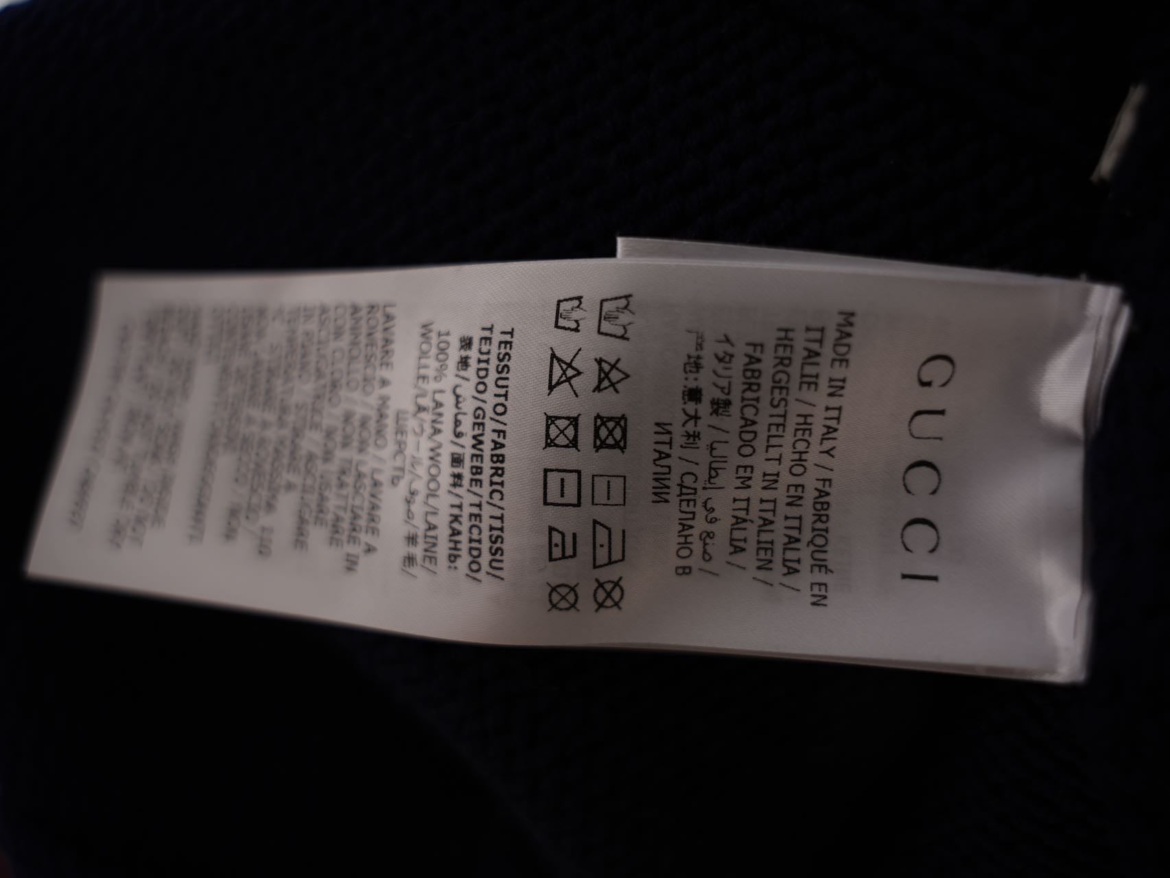 Gucci Blue/Red Oversize Cable Knit igan